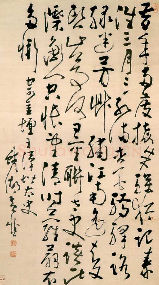 黄慎《草书七言诗 》纸本草书 141.2×79.3cm 上海博物馆藏