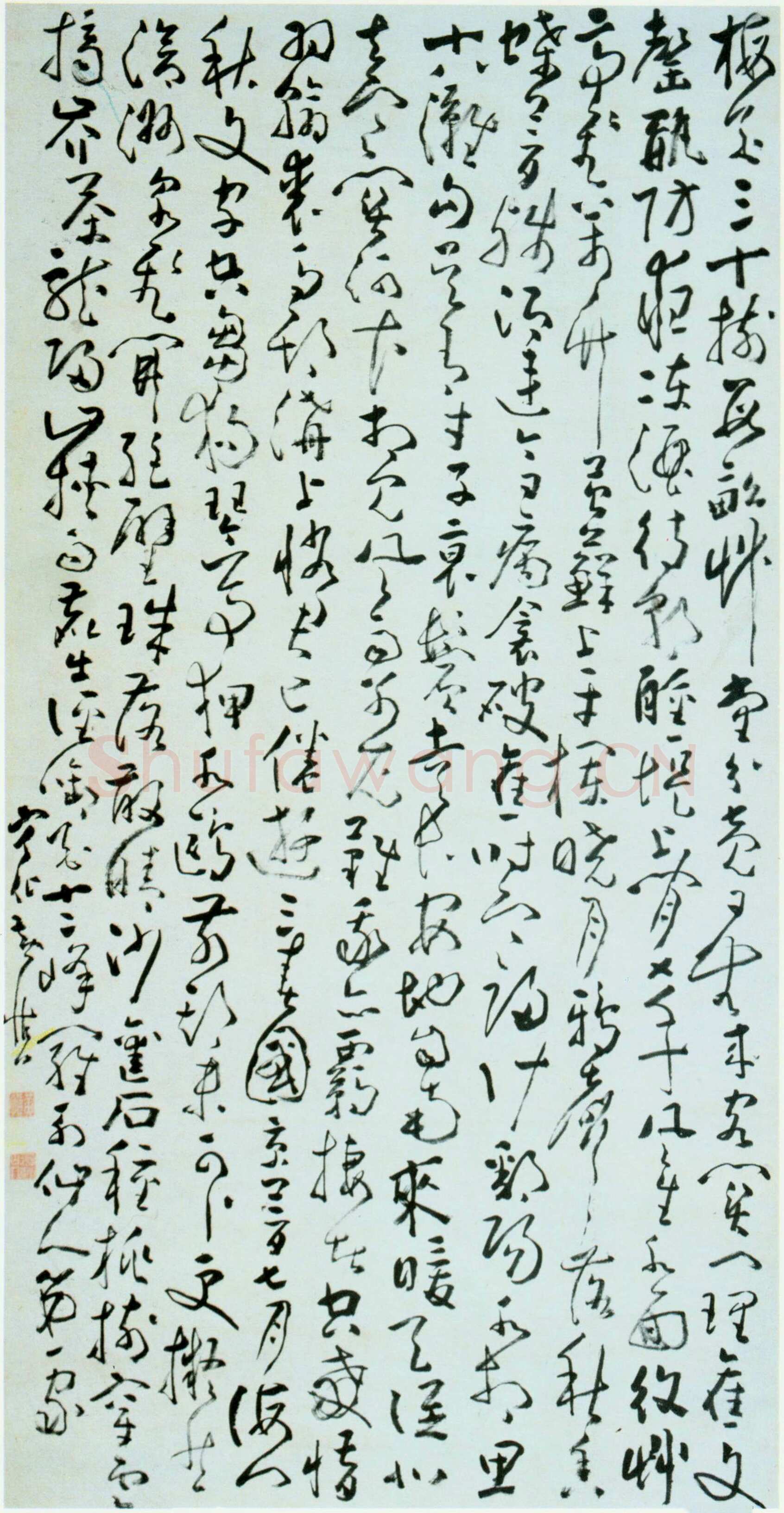 黄慎五律草书轴