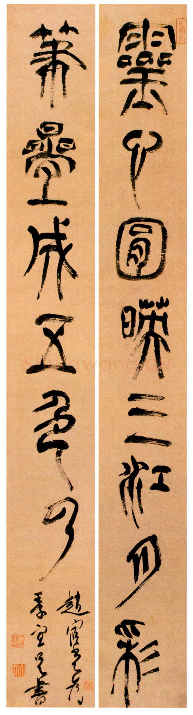 赵宧光 《灵心彩笔七言联句》轴 纸本 143×28 厘米 常州博物馆藏