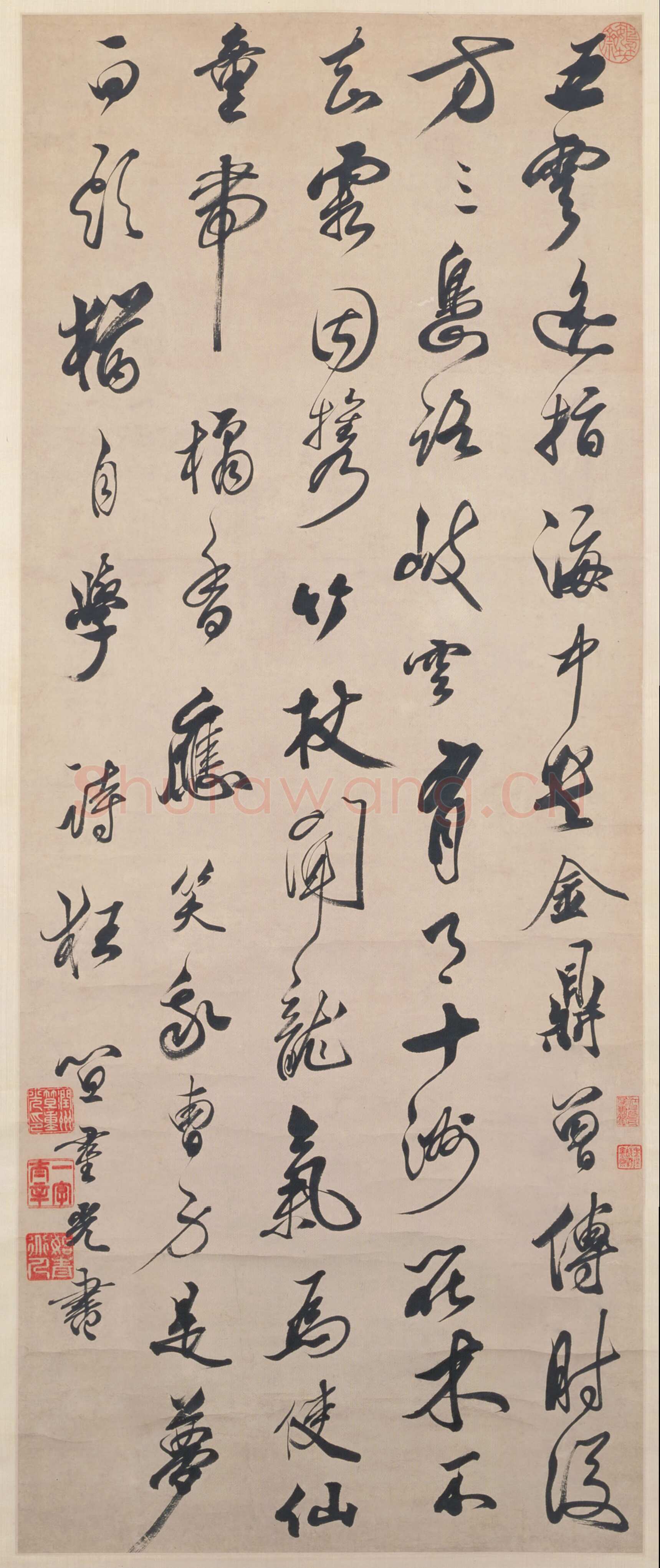 笪重光《行书韦庄王道者七律诗轴》北京故宫博物院藏