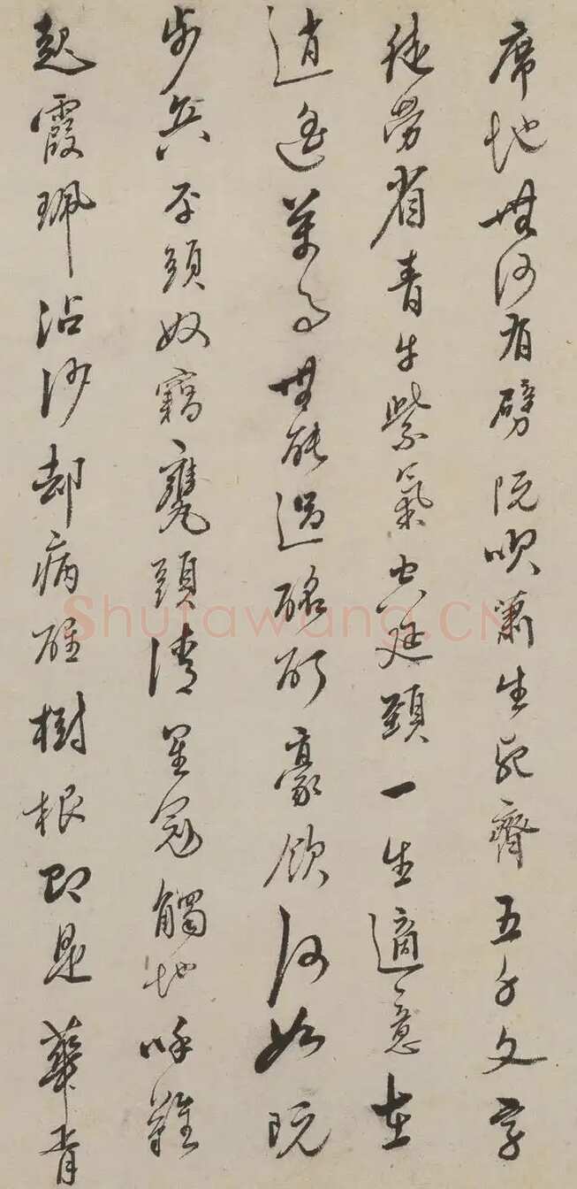 唐寅《临李公麟饮中八仙歌图并书长卷》水墨 纸本 行书 31.8×826cm 正德丁丑(1517)辽宁省博物馆藏