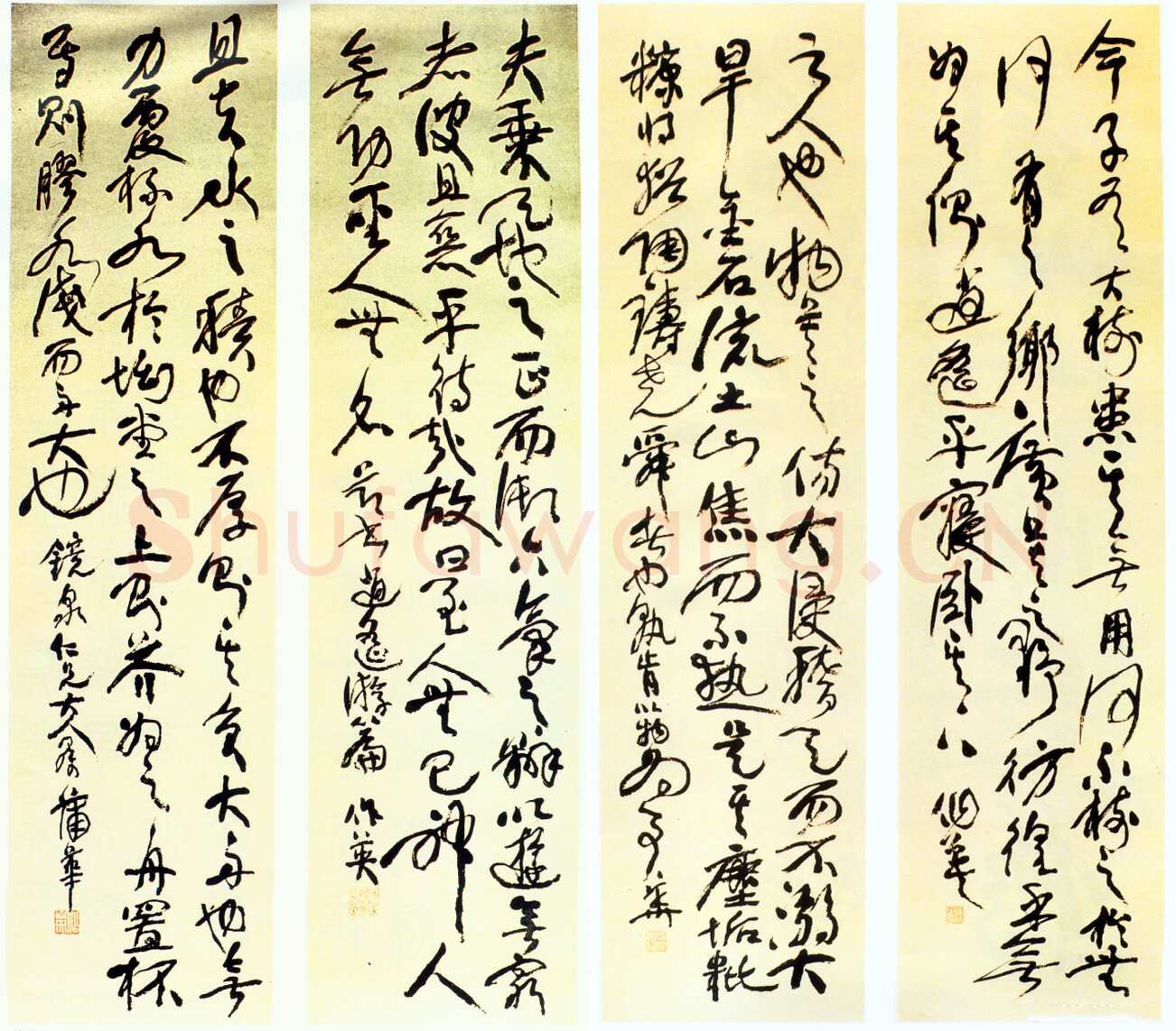 蒲华《草书四条屏》