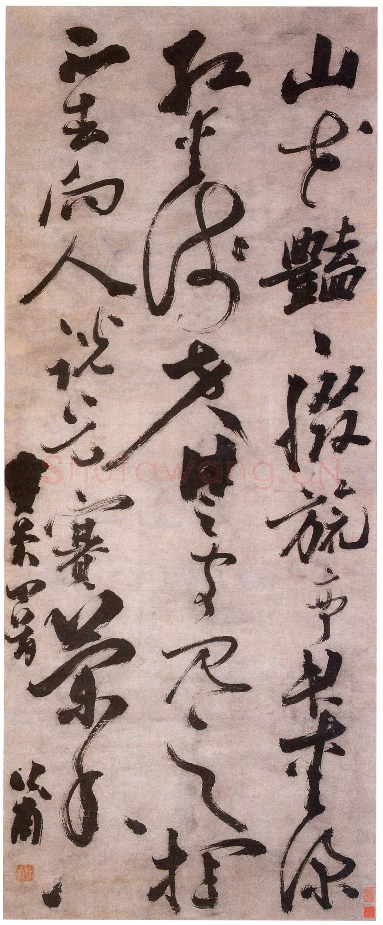 陈献章《七绝赛兰香诗轴》151.7×61.4cm 苏州博物馆藏