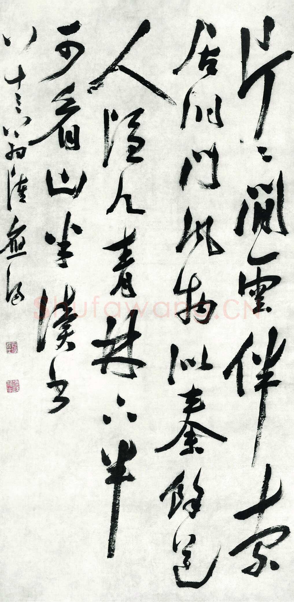 陆应阳《行草自作七绝诗轴》纸本行草  166×80.5cm 1624年 江苏省美术馆藏