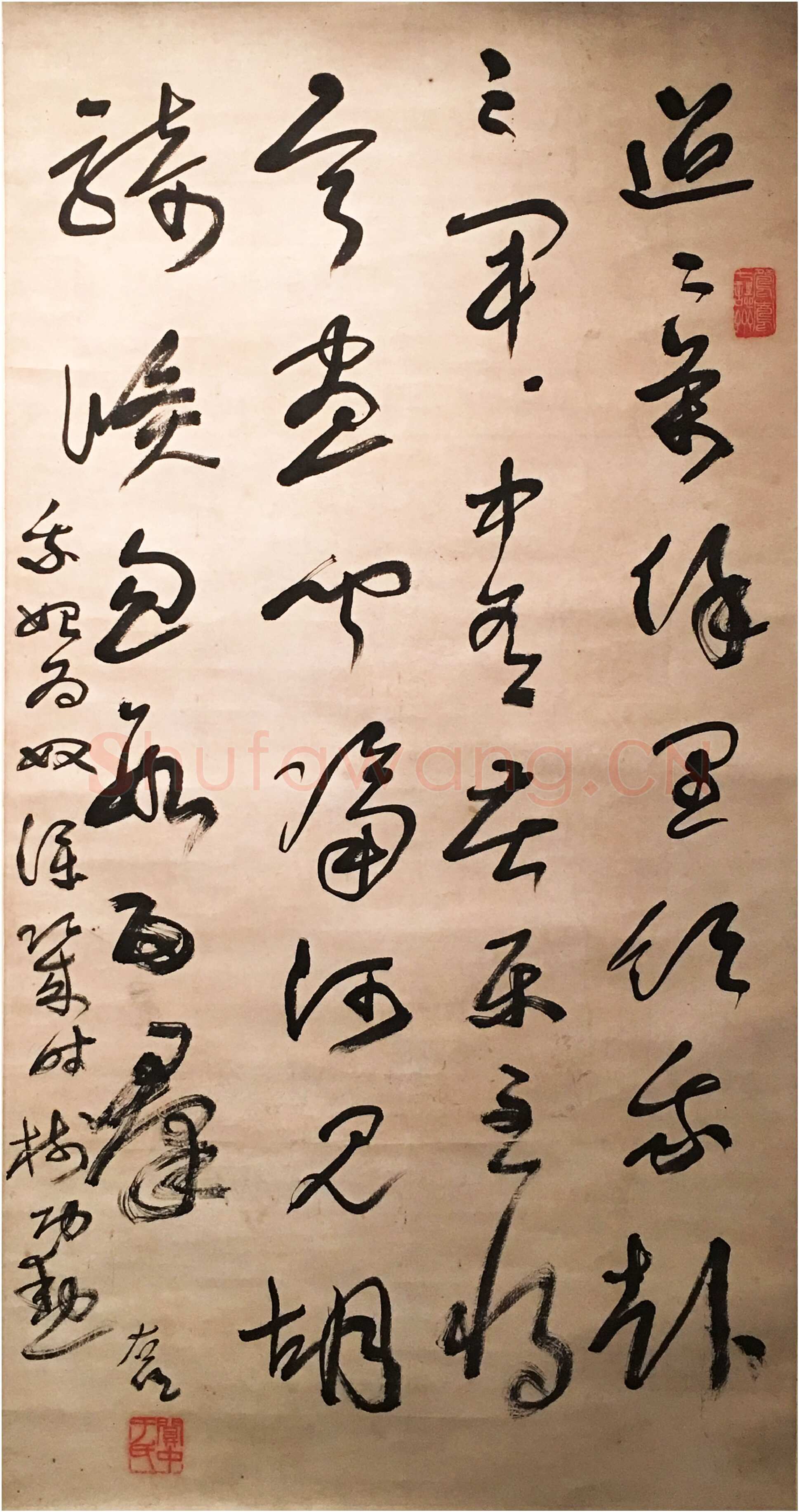 于右任《草书杜甫前出塞之五诗轴》纸本草书 86×45cm 南京市博物馆藏