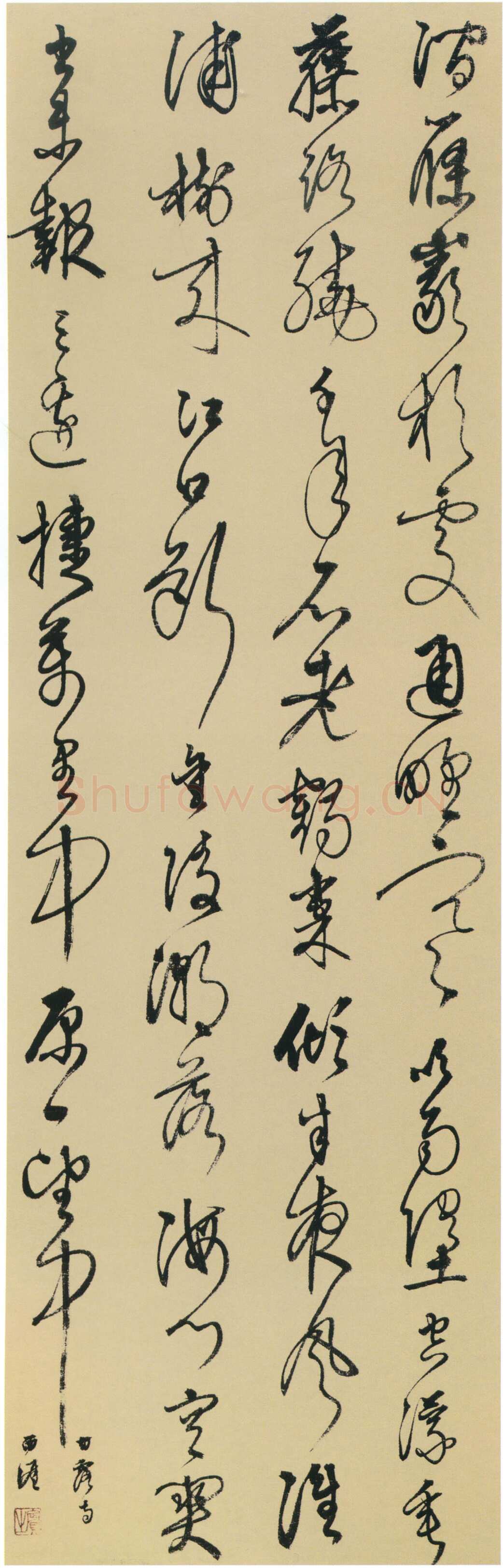 李东阳《草书甘露寺诗轴》纸本草书 111.5×35.5cm 北京故宫博物院藏
