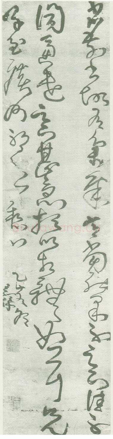 王铎《临王献之省前书帖》轴 崇祯八年(乙亥1635年)纵189cm 横46cm