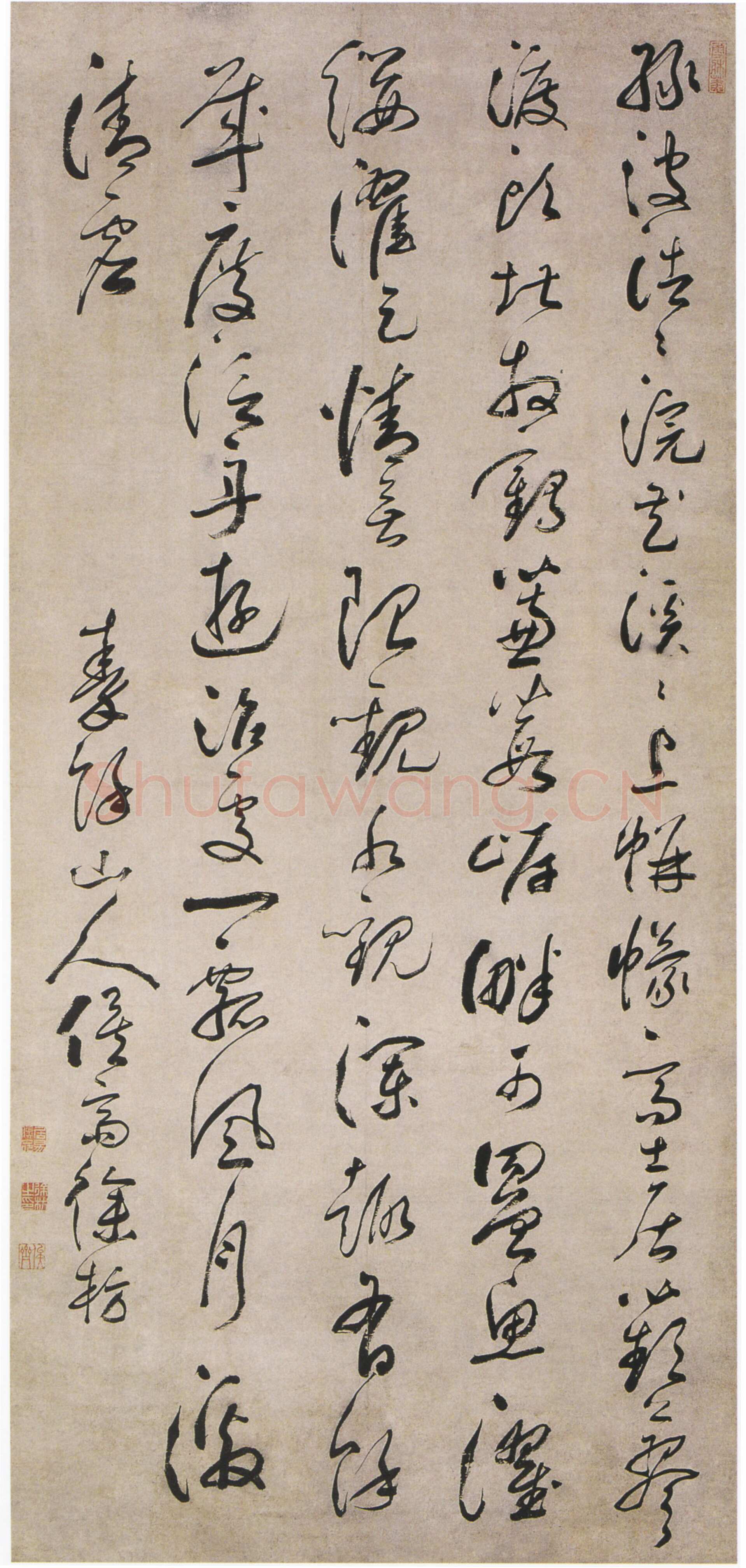 徐枋徐枋《草书七律诗轴》151×69.6cm 苏州博物馆藏