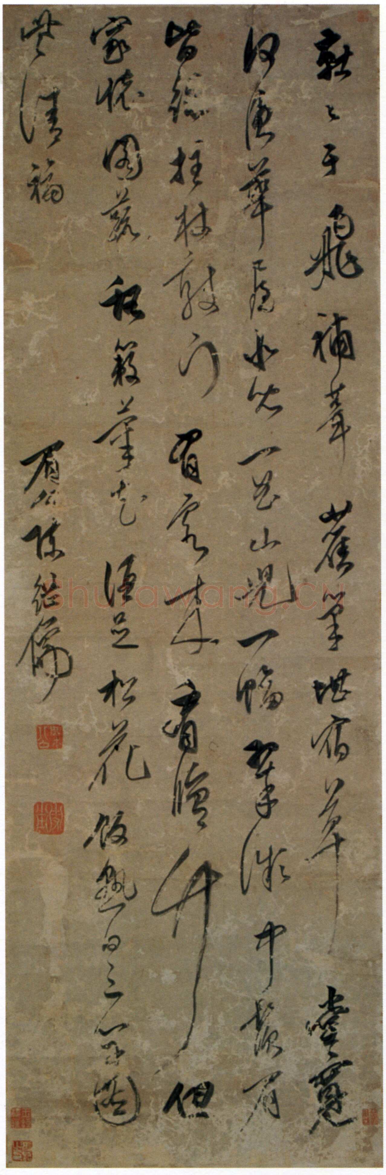 陈继儒《行书风中柳词轴》纸本行书 120×39cm 山东省博物馆藏