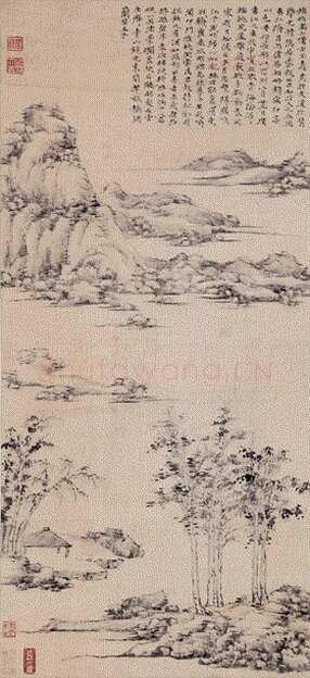 倪瓒《水竹居图轴》