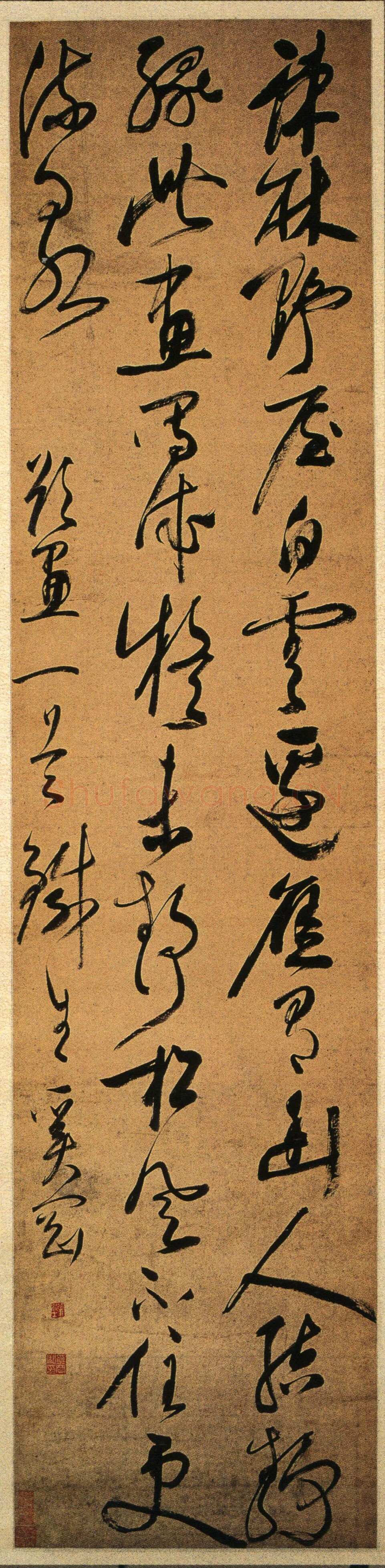 奚冈《草书题画一首轴》纸本草书 143.5×34cm 湖南省博物馆藏