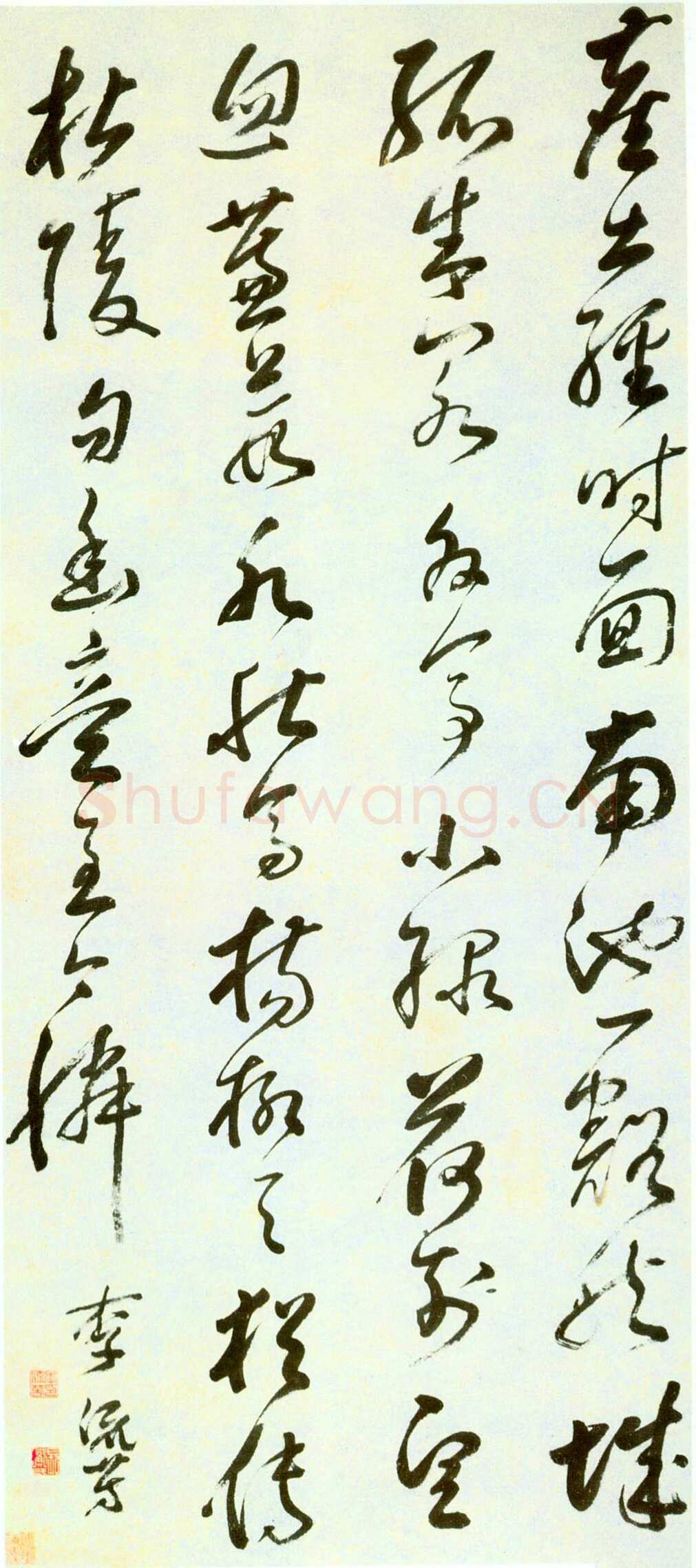 李流芳《草书五律诗轴》纸本草书 128×58.8cm 上海博物馆藏