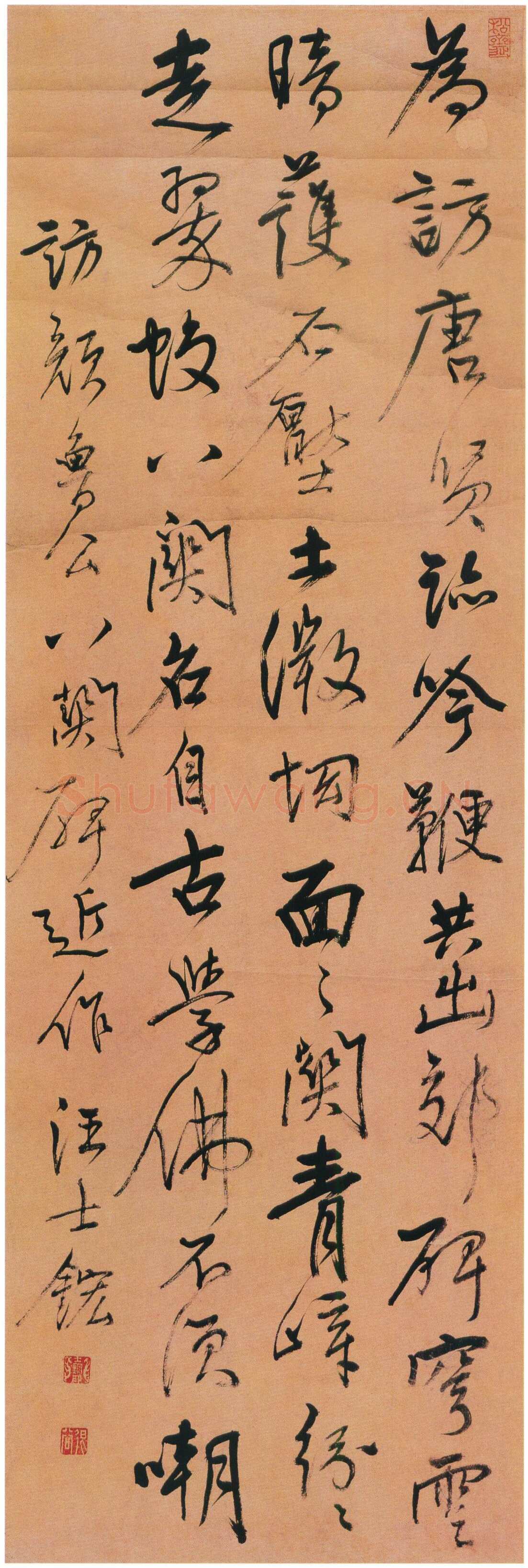 汪士鋐《访颜鲁公碑近作诗轴》纸本行书 131×43.2cm 安徽省博物院藏