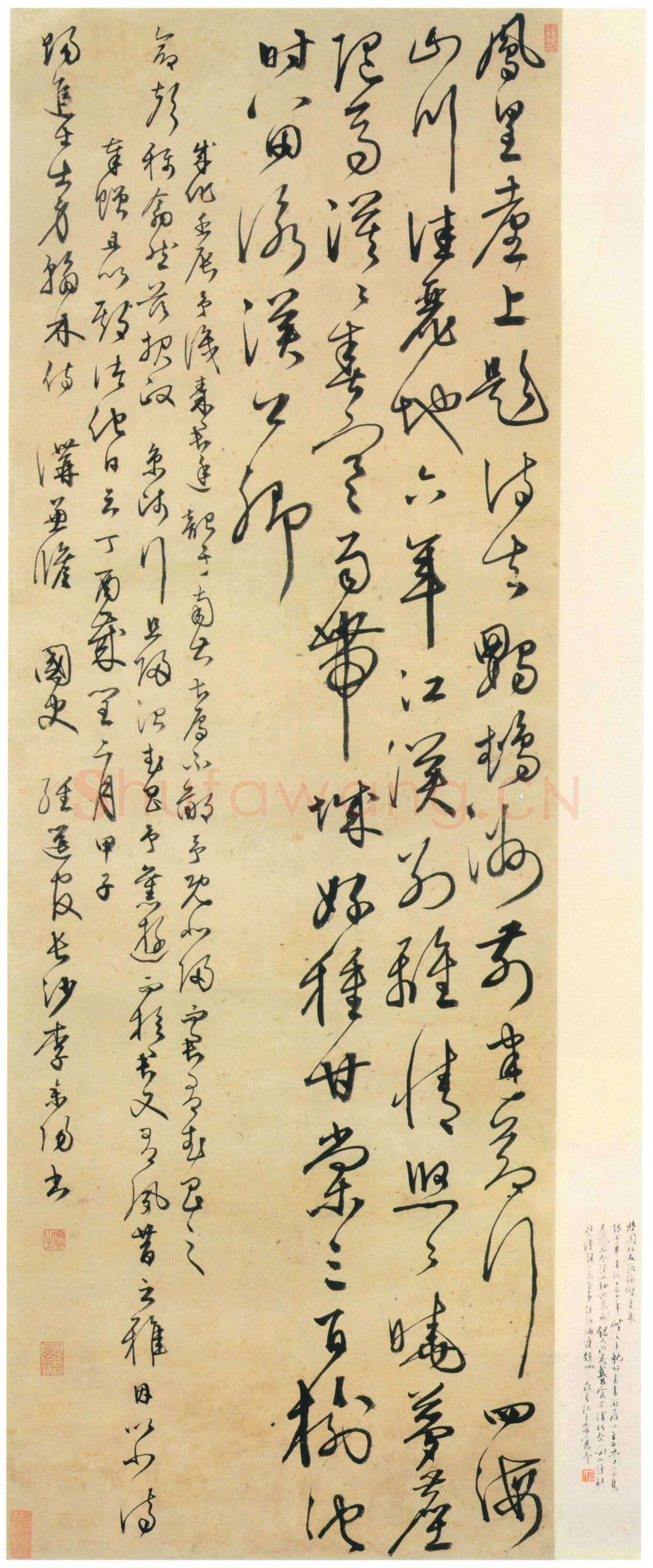 李东阳《草书赠廷韶诗轴》洒金笺草书 141.4×49.8cm 上海博物馆藏