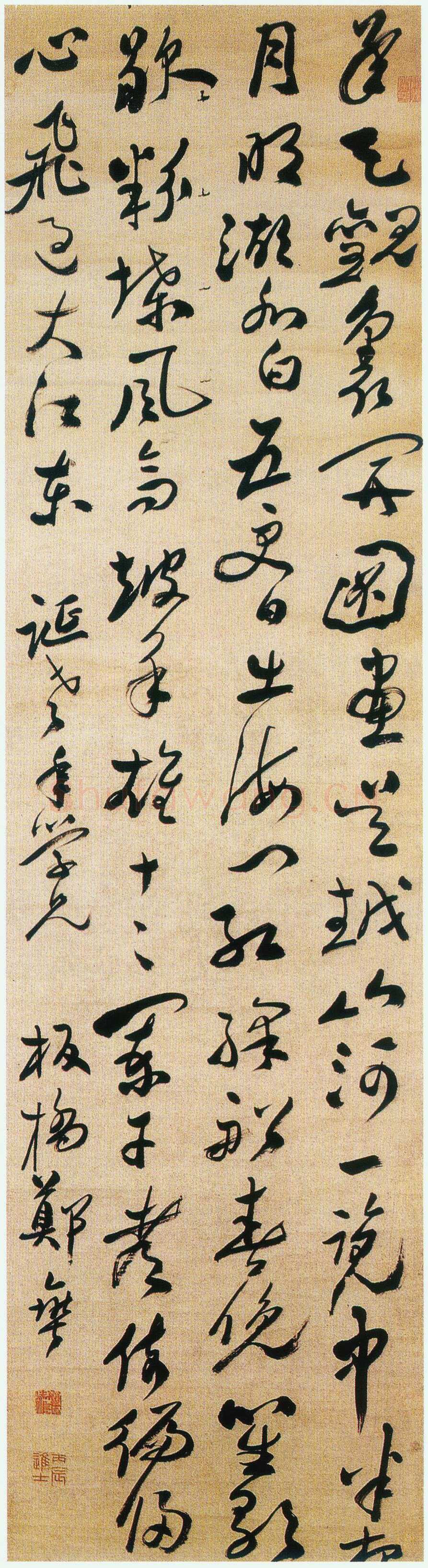 郑燮(郑板桥)《草书诗轴》纸本草书 77×52cm 广东省美术馆藏