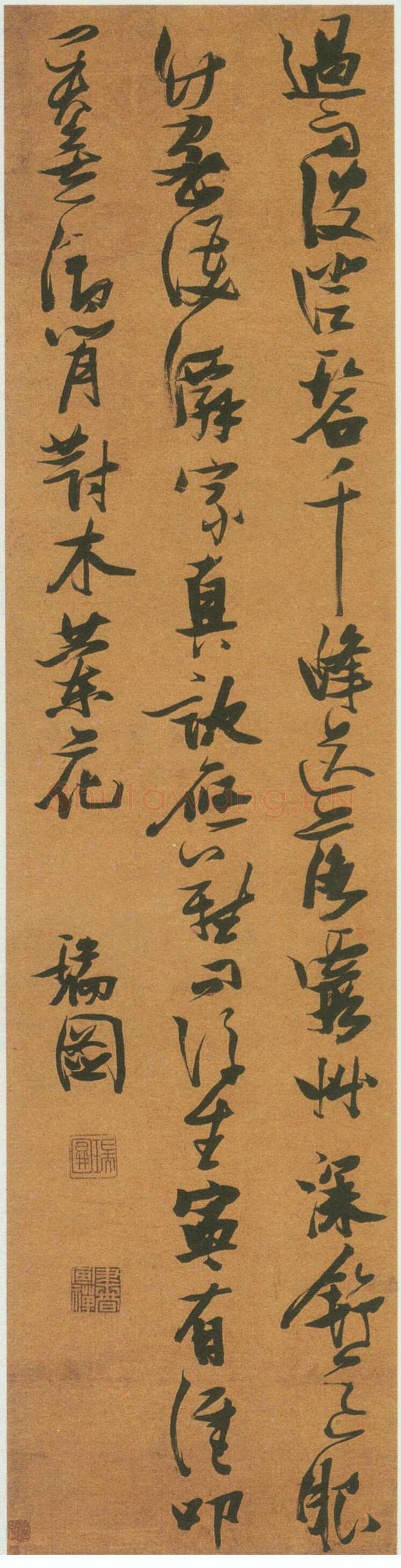 张瑞图《草书五律诗轴》纸本　200×49.5cm 西泠印社藏