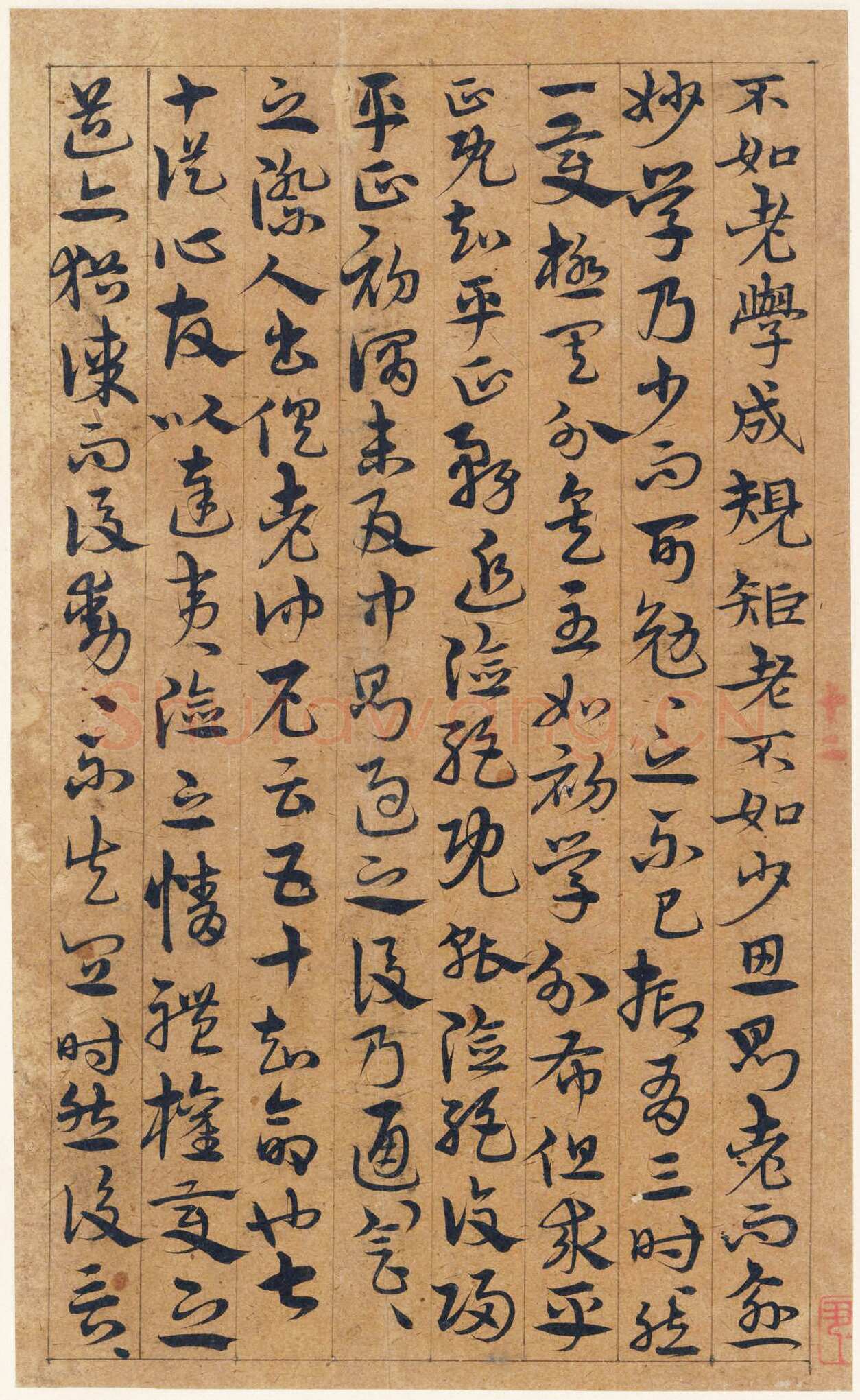 宋克《孙过庭书谱册》纸本草书 20.3 x 12.4cm×14 美国普林斯顿大学美术馆藏