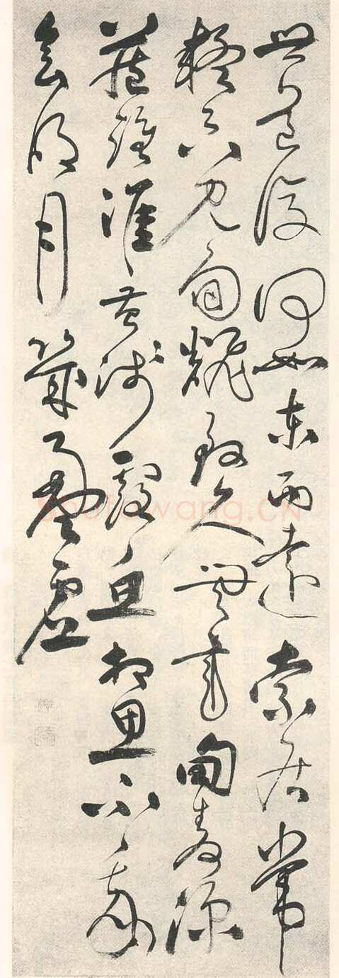 张弼《书唐张蠙寄友人五言诗轴》草书