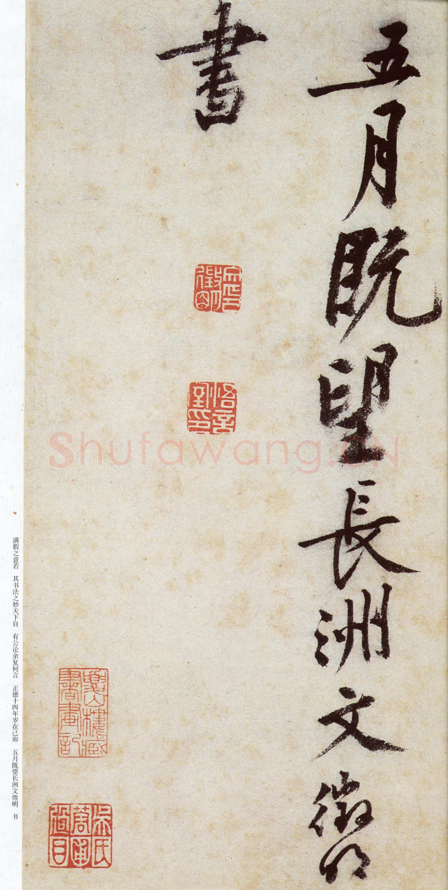 文徵明《草书跋黄庭坚刘梦得竹枝词卷 》纸本 29.5×133.4cm 1519年 无锡博物院藏
