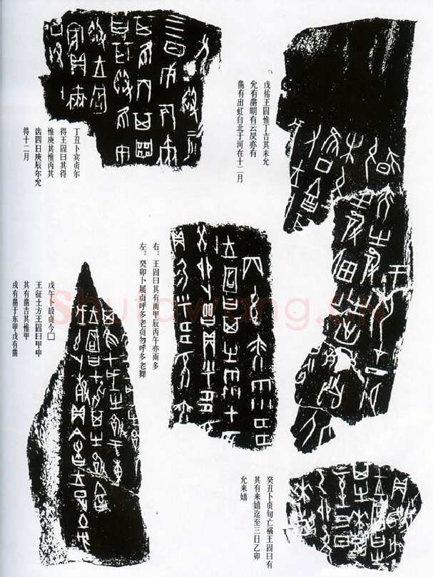 甲骨文拓片精选12甲骨文写法,摘自甲骨文拓片及其释文