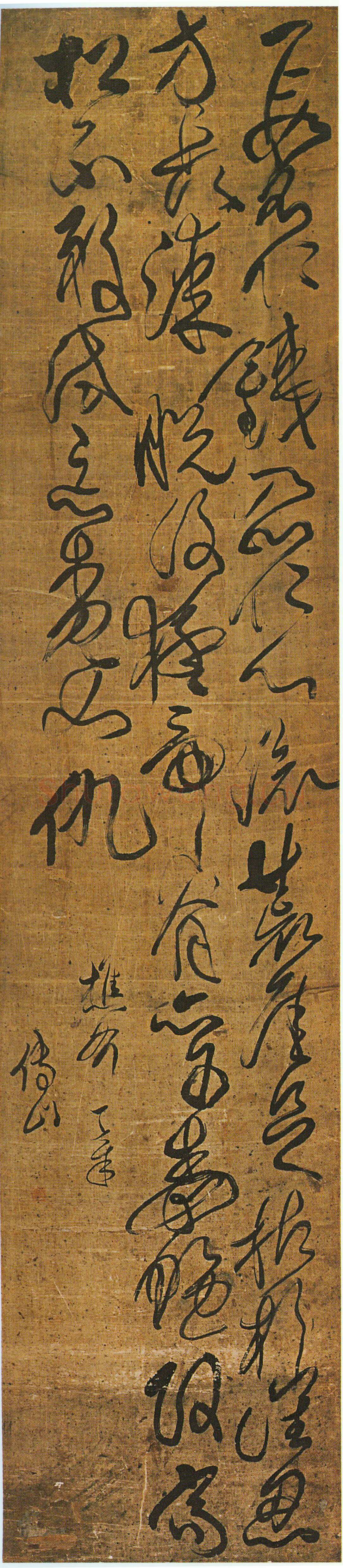 傅山《草书樵斧诗》轴 绢本 207cm×46cm 山西省博物院藏