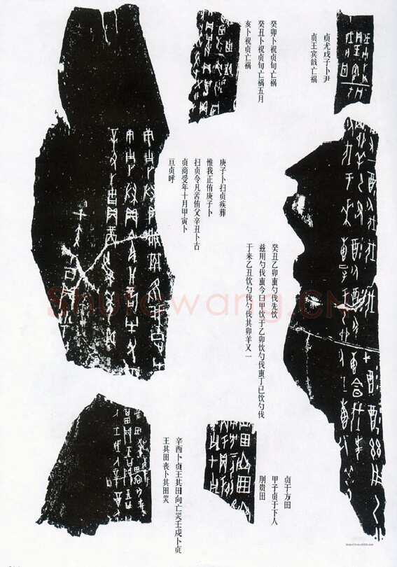 甲骨文拓片精选21甲骨文写法,摘自甲骨文拓片及其释文