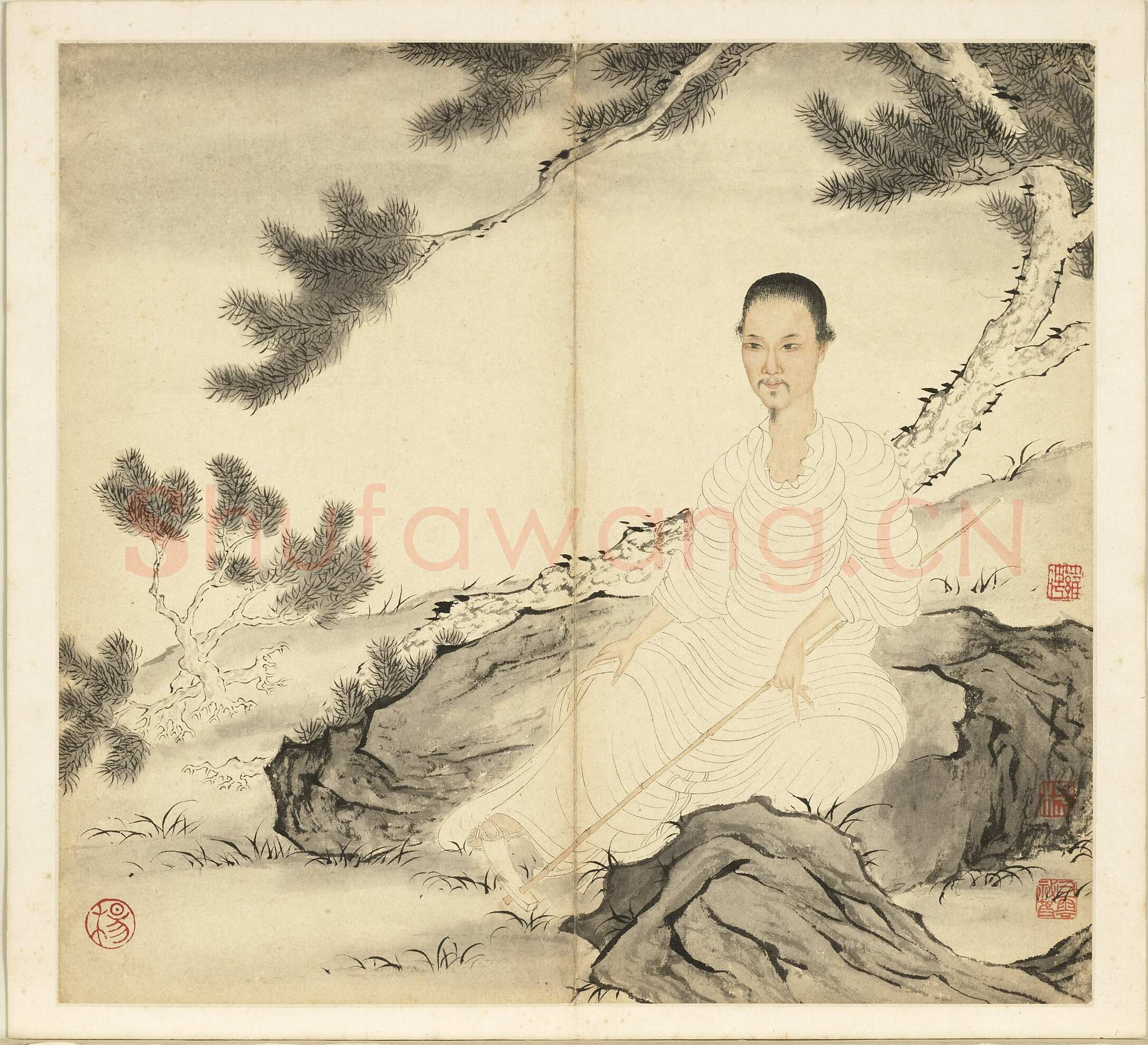石涛《小楷道德经册》纸本楷书 本幅 24×12.7cm 台北故宫博物院藏 《自题山水真迹册》纸本行书 15×42.5cm 台北故宫博物院藏