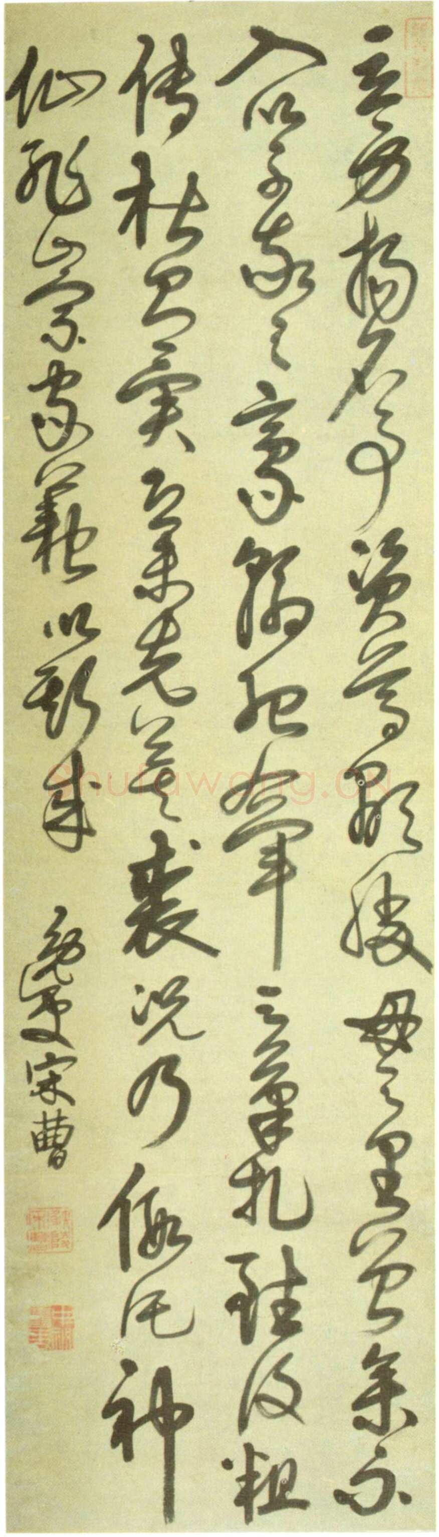 宋曹《草书书谱句轴》纸本草书 167.5×47.3cm 北京故宫博物院藏