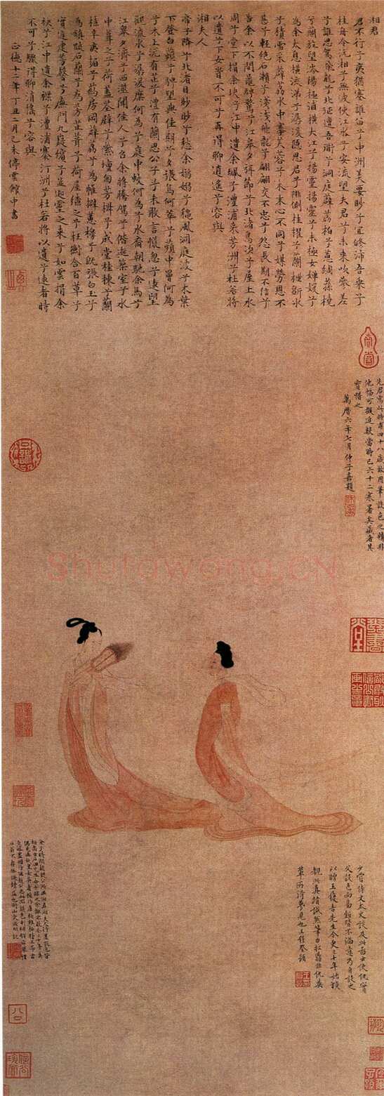文徵明《湘君湘夫人图》100.8×35.6cm 北京故宫博物院藏