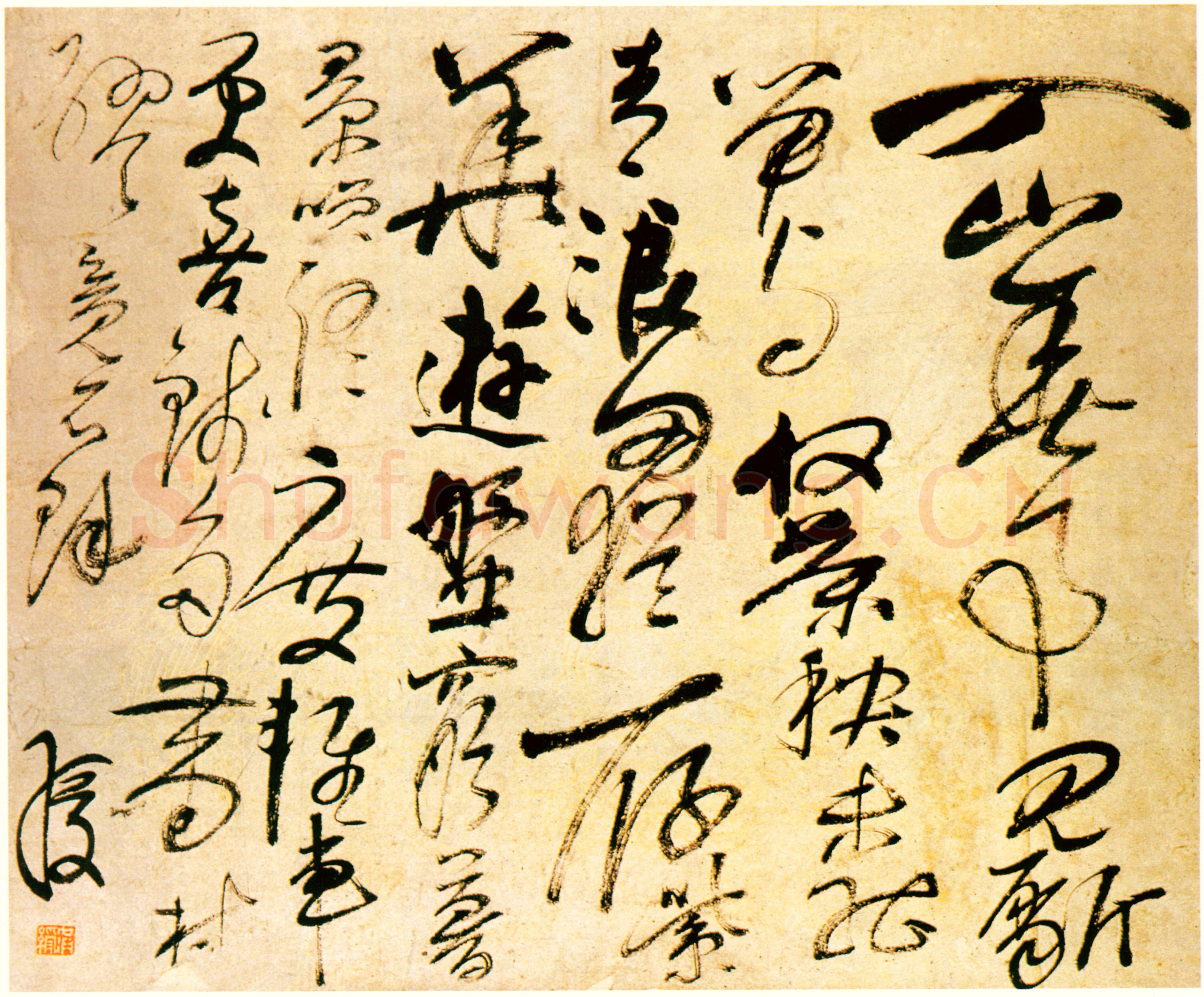 陈洪绶《草书入山春事见五律诗》册 纸本 24.6×32cm 约顺治七年(1650)美国檀香山美术学院藏