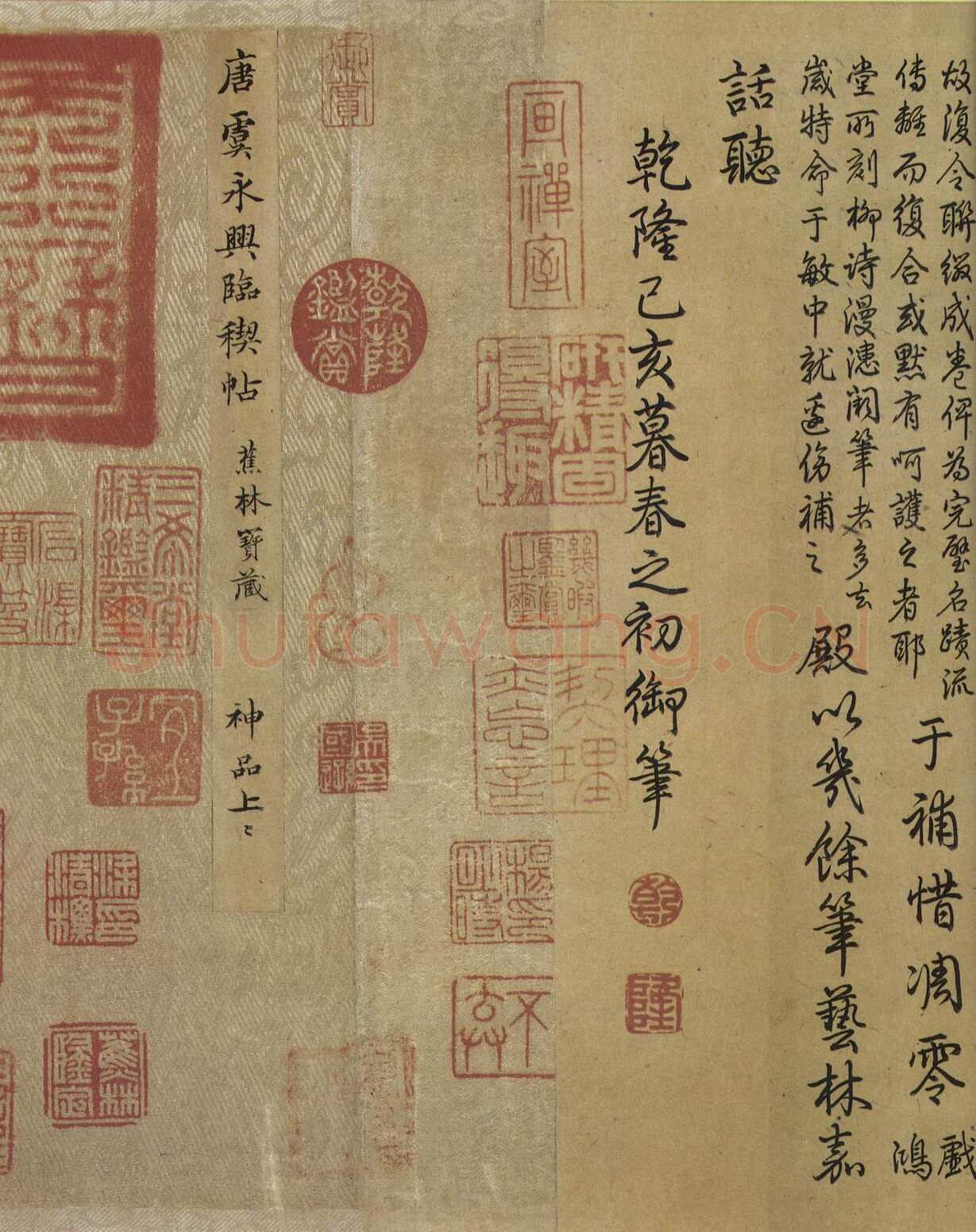 虞世南《摹兰亭序》(传)卷 白麻纸 24.8×57.7厘米 北京故宫博物院藏