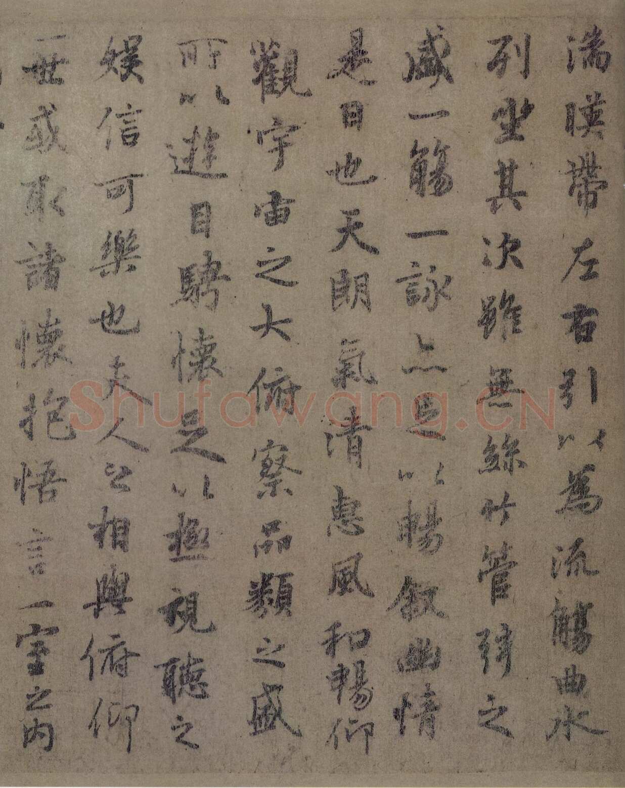 虞世南《摹兰亭序》(传)卷 白麻纸 24.8×57.7厘米 北京故宫博物院藏