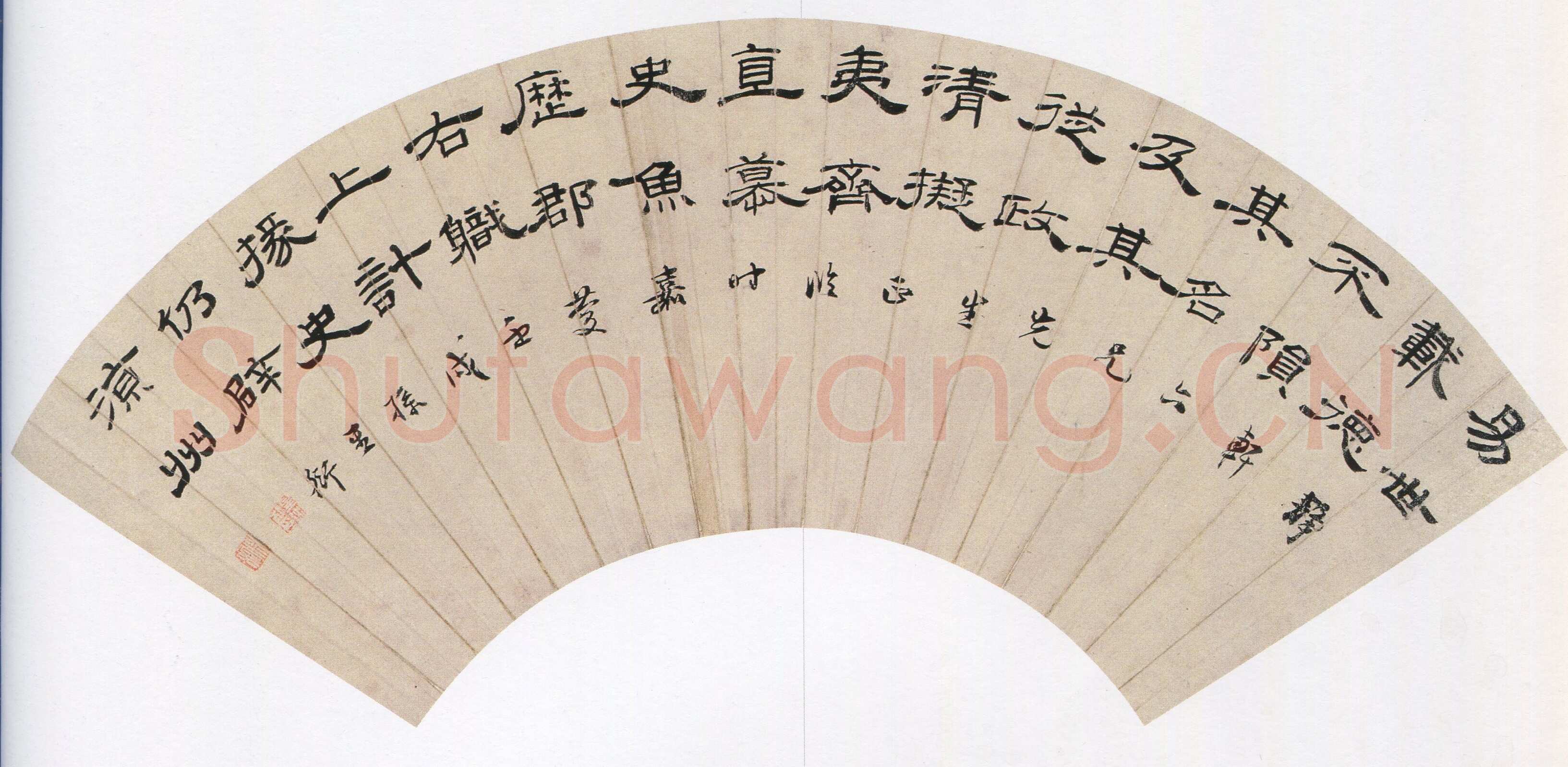 孙星衍《隶书节临曹全碑扇面》纸本隶书 116×50cm 常州博物馆藏