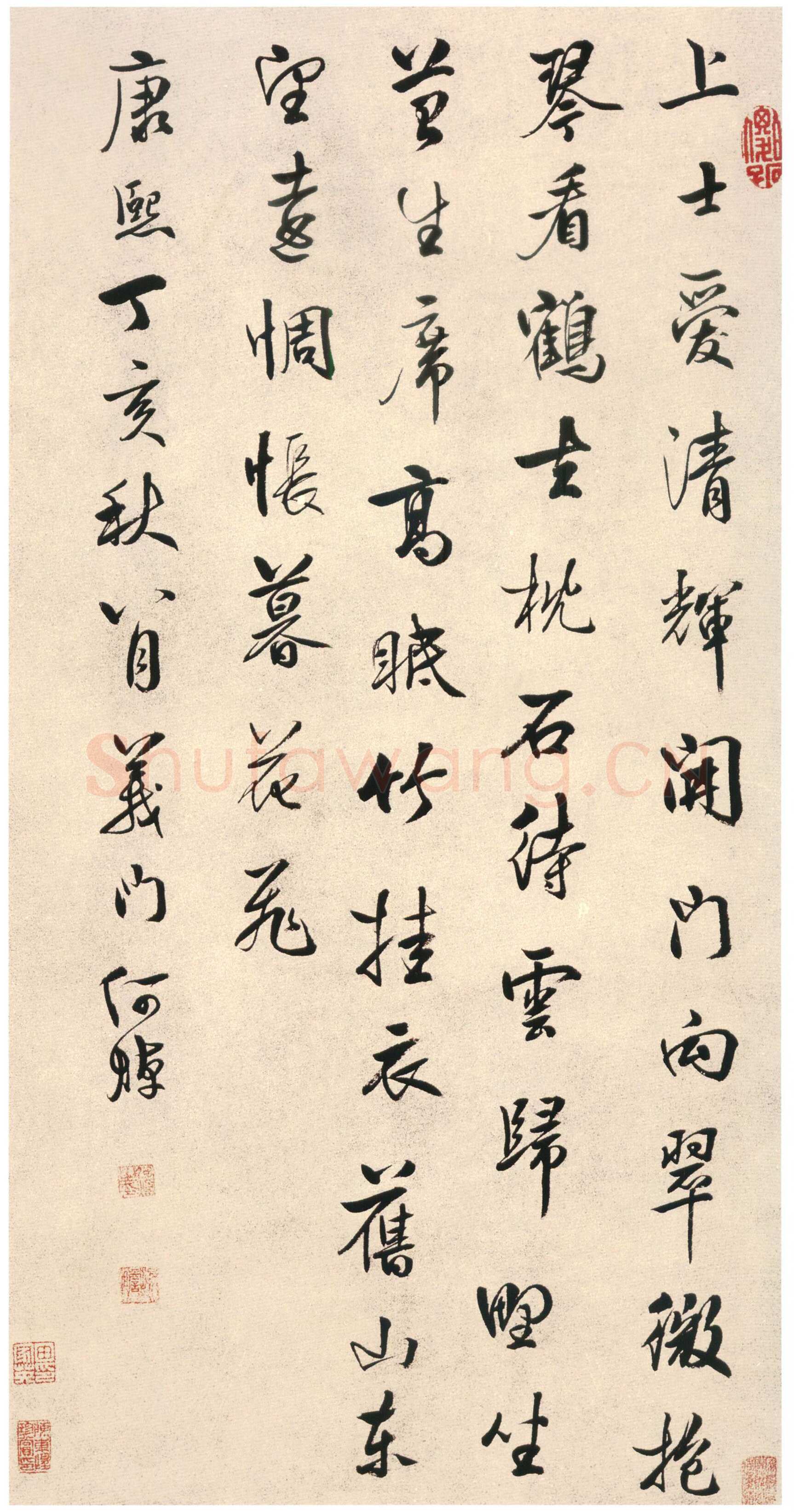 何焯《行书五律诗轴》纸本行书 74×38.5cm 中国国家博物馆藏