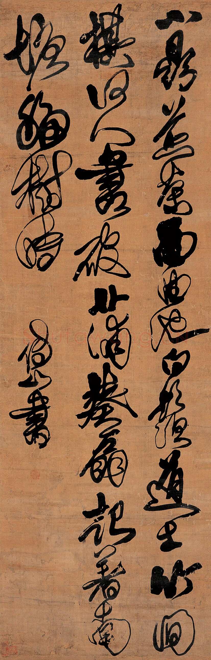 傅山《草书小鼎煎茶面曲池七言诗》轴 146×47cm 嘉德拍卖2005春拍