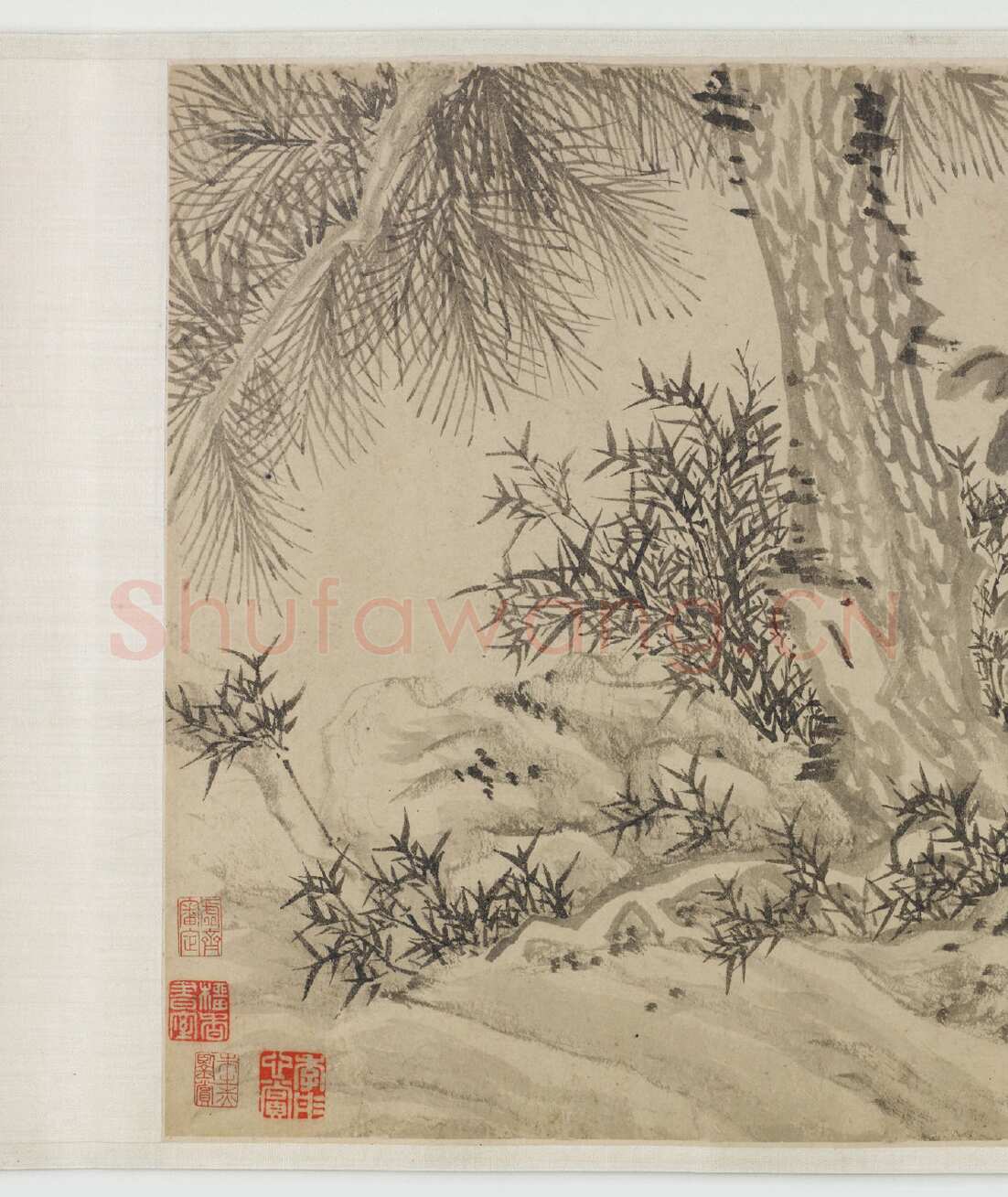文徵明《归去来辞书画合卷》纸本行书 31.6×252.75cm(画心31.6×75.8cm)1539年 美国弗利尔美术馆藏