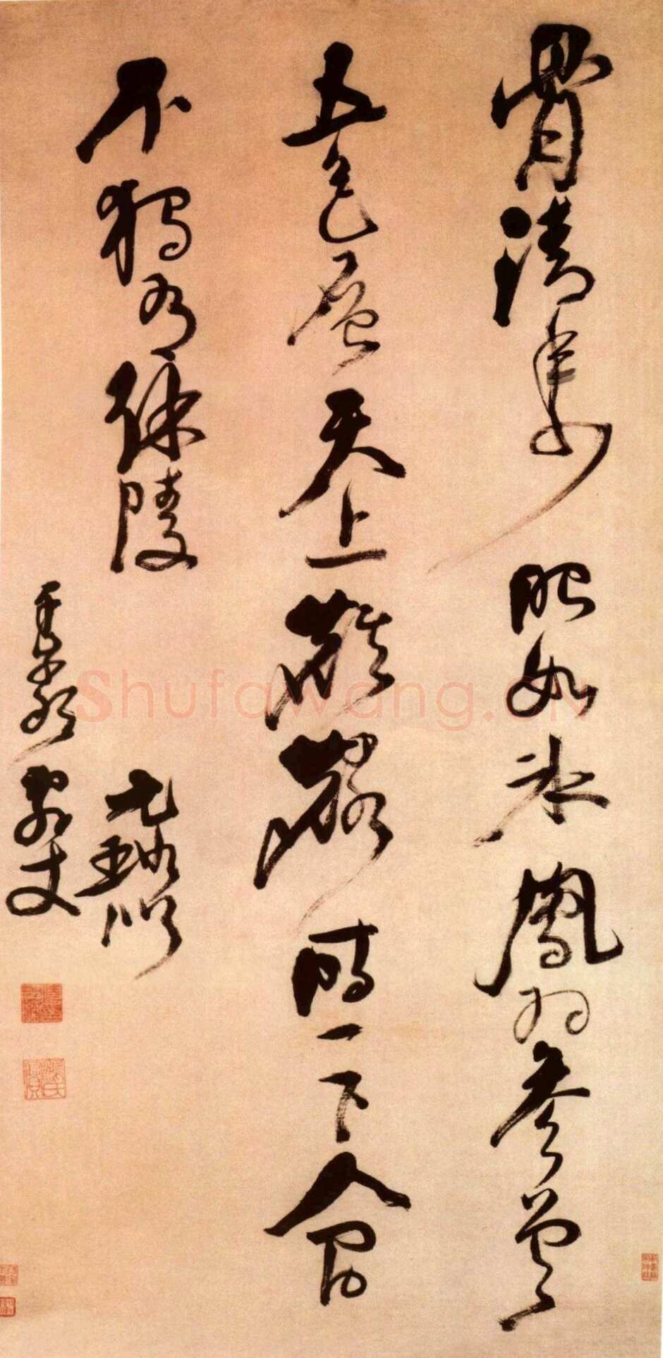 倪元璐《杜牧赠李秀才是上公孙子诗轴》纸本行书 128.5×93.1cm，北京故宫博物院藏
