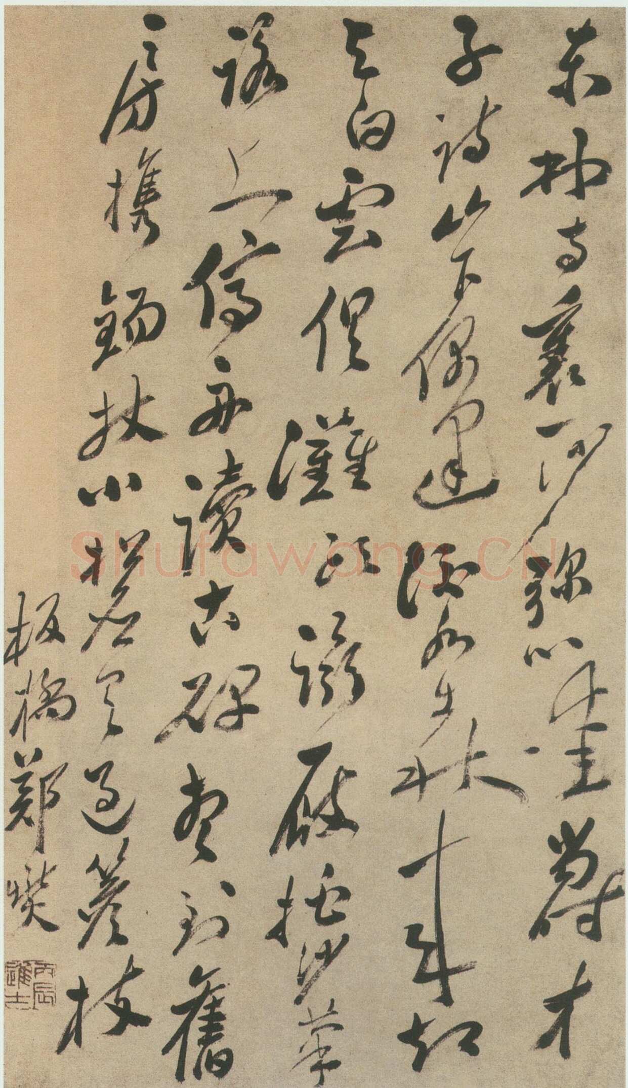 郑燮(郑板桥)《草书七律》纸本 91×51cm 西泠印社藏