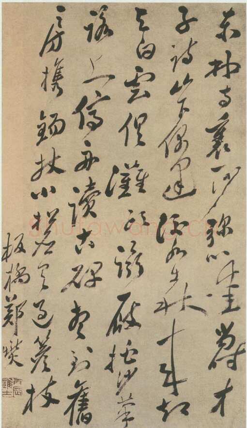 郑燮(郑板桥)《草书七律》纸本 91×51cm 西泠印社藏