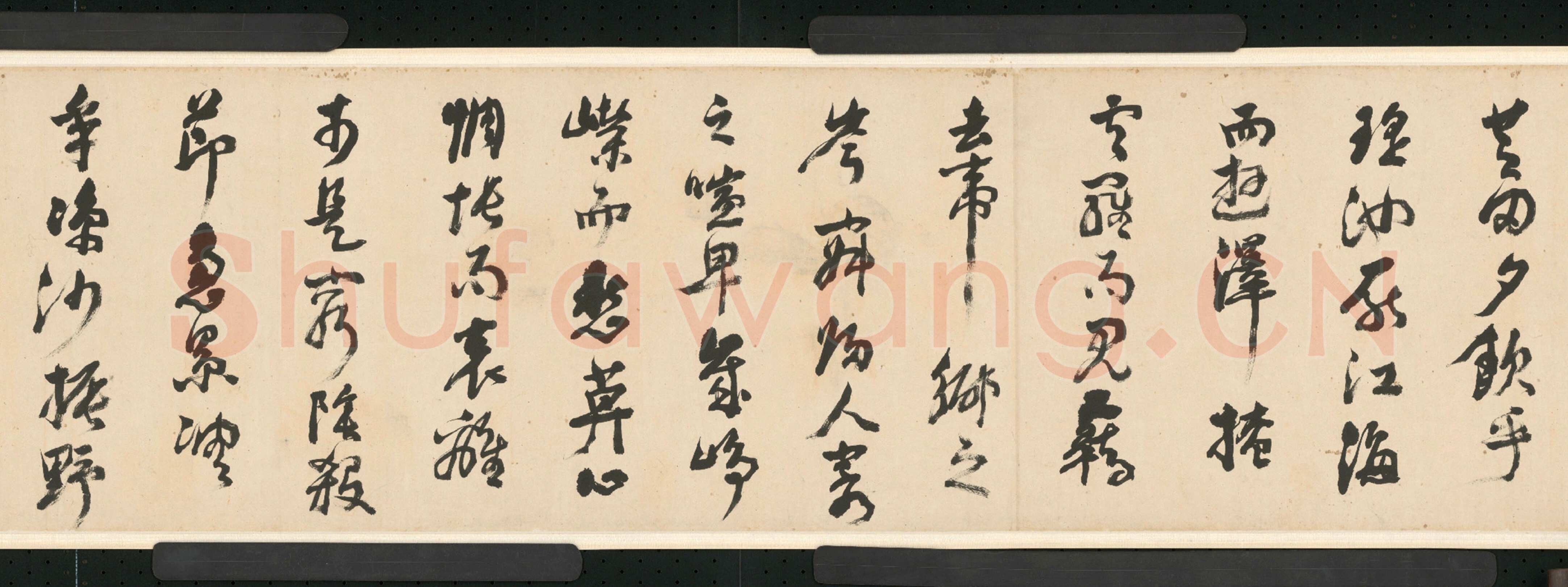倪元璐《行草舞鹤赋卷》行草书，30.4×909.8cm。崇祯二年(1629)北京故宫博物院藏