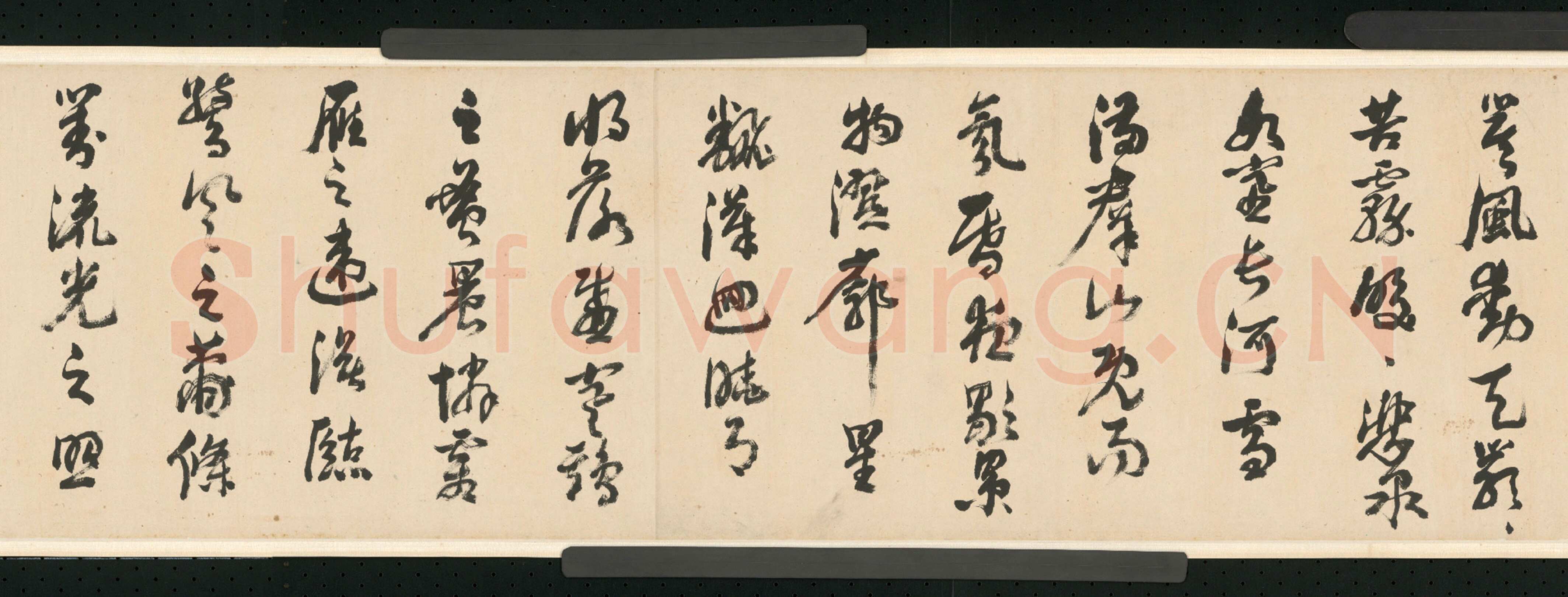 倪元璐《行草舞鹤赋卷》行草书，30.4×909.8cm。崇祯二年(1629)北京故宫博物院藏