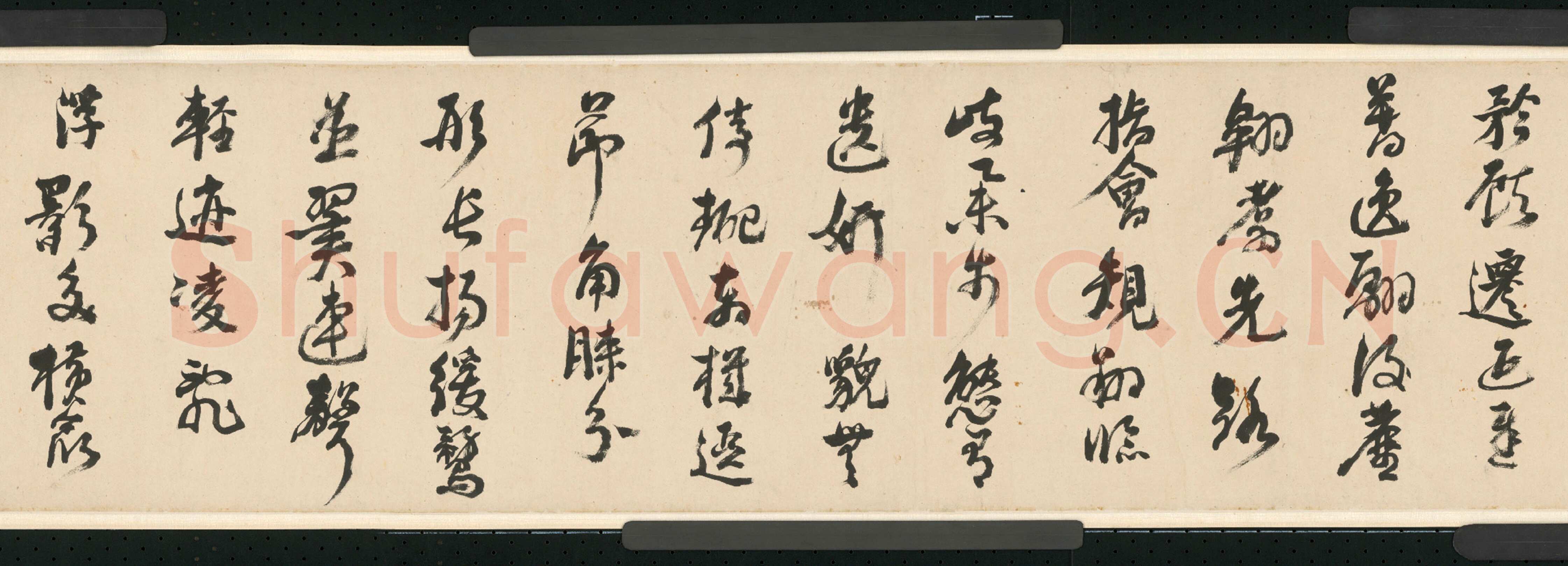 倪元璐《行草舞鹤赋卷》行草书，30.4×909.8cm。崇祯二年(1629)北京故宫博物院藏