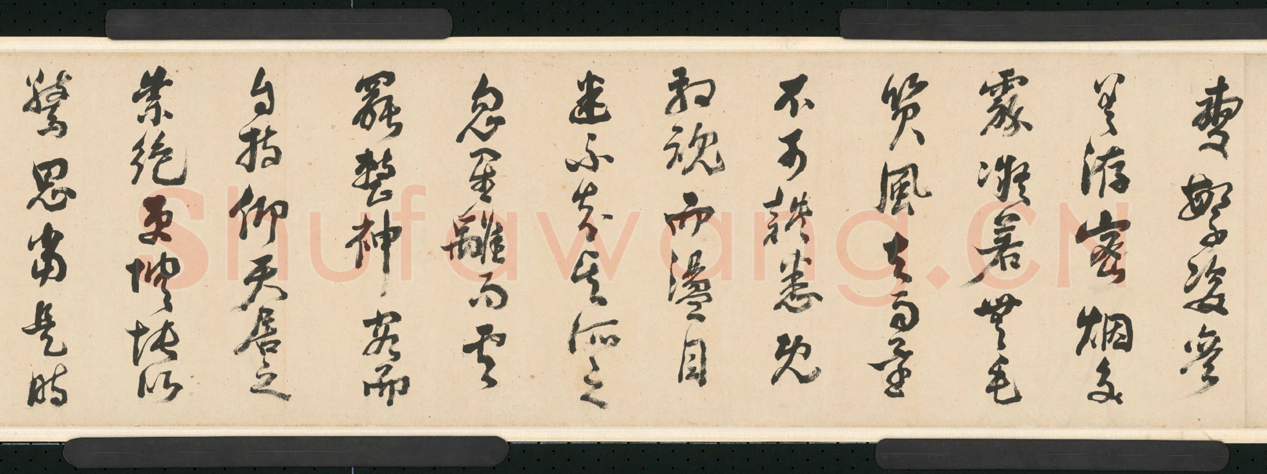 倪元璐《行草舞鹤赋卷》行草书，30.4×909.8cm。崇祯二年(1629)北京故宫博物院藏