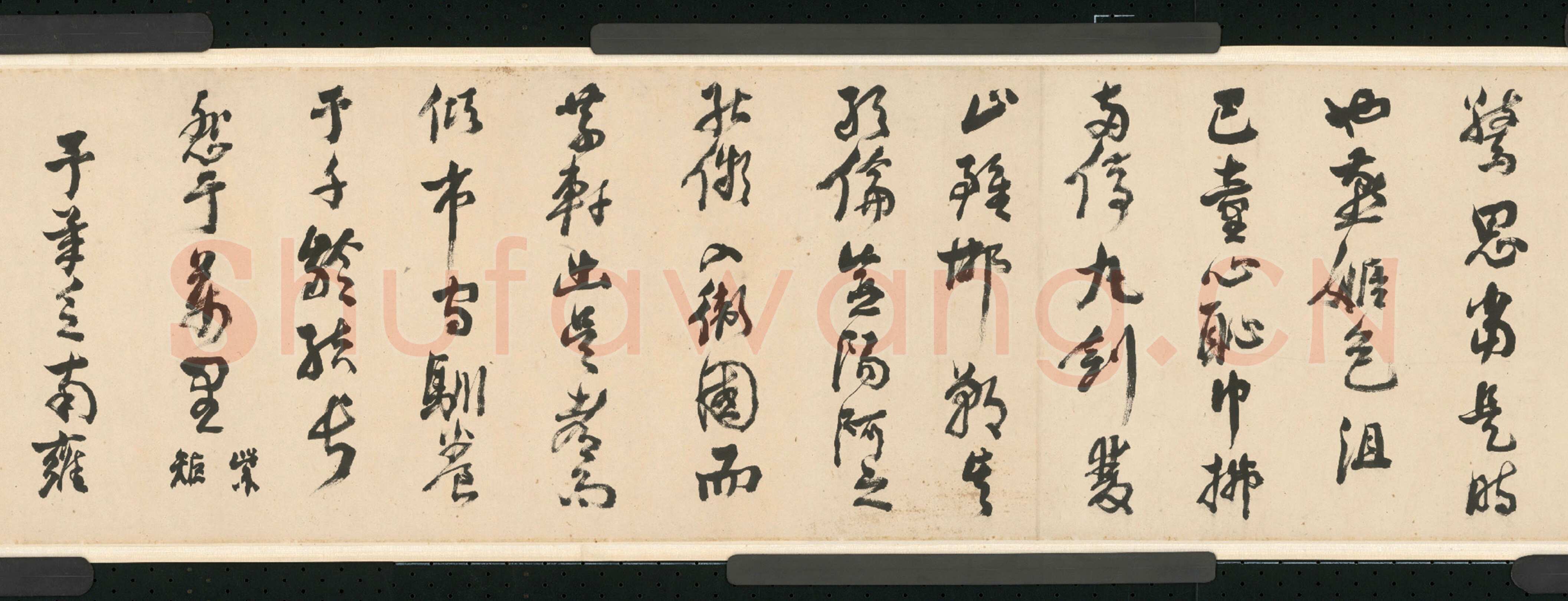 倪元璐《行草舞鹤赋卷》行草书，30.4×909.8cm。崇祯二年(1629)北京故宫博物院藏