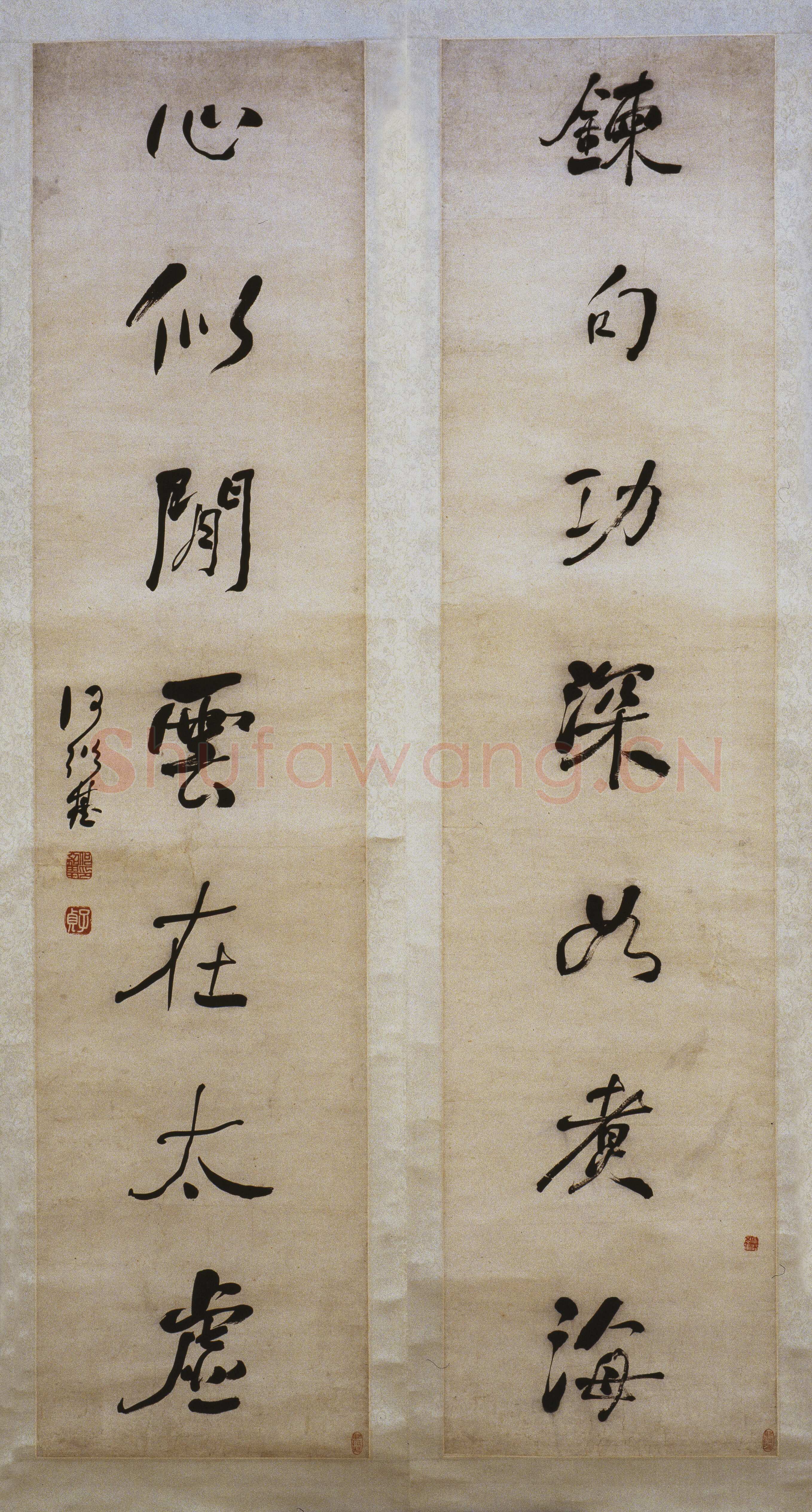 何绍基《行书“炼句心似”七言联》纸本行书 129.5×30.7cm×2 湖南省博物馆藏