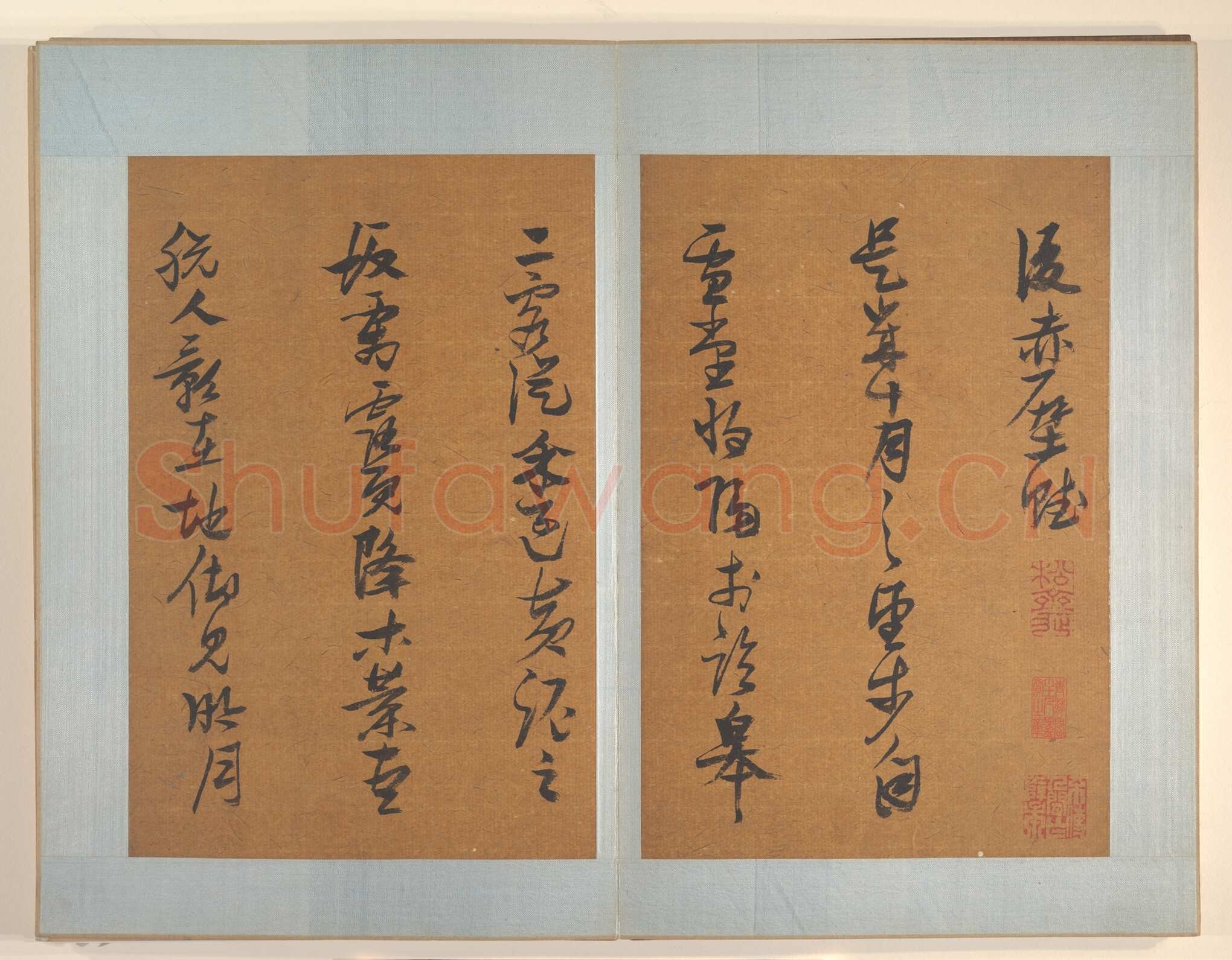 张瑞图《草书后赤壁赋》册 纸本 28.9×19.1厘米×8 天启六年(1626)纽约大都会艺术博物馆藏