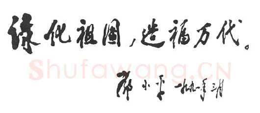 邓小平为中国植树节十周年题词1991