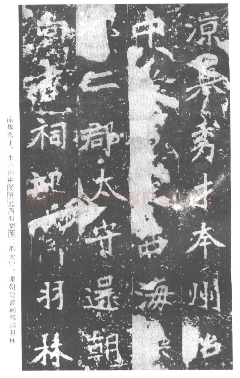 张猛龙碑前秦北朝碑刻碑拓,摘自前秦北朝张猛龙碑(全本)