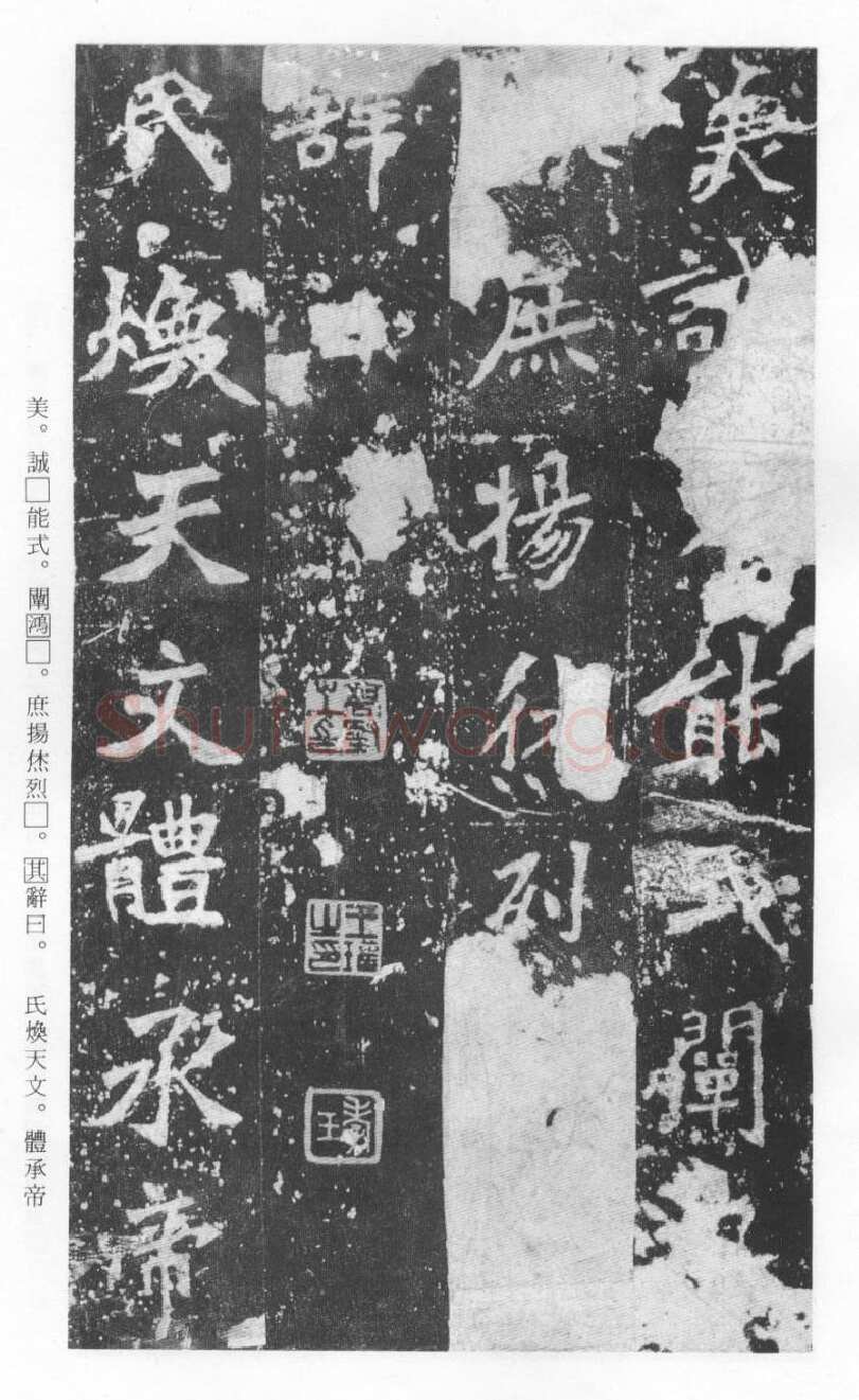 张猛龙碑前秦北朝碑刻碑拓,摘自前秦北朝张猛龙碑(全本)