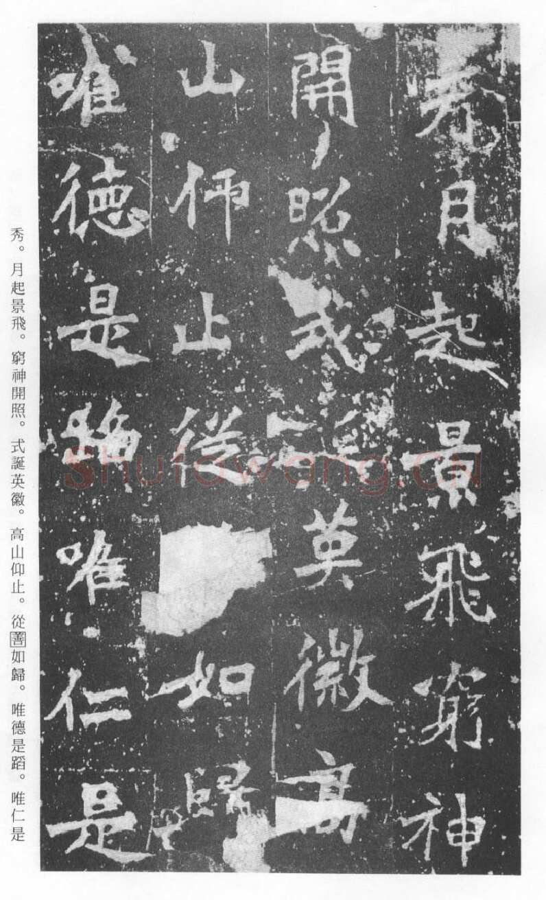 张猛龙碑前秦北朝碑刻碑拓,摘自前秦北朝张猛龙碑(全本)